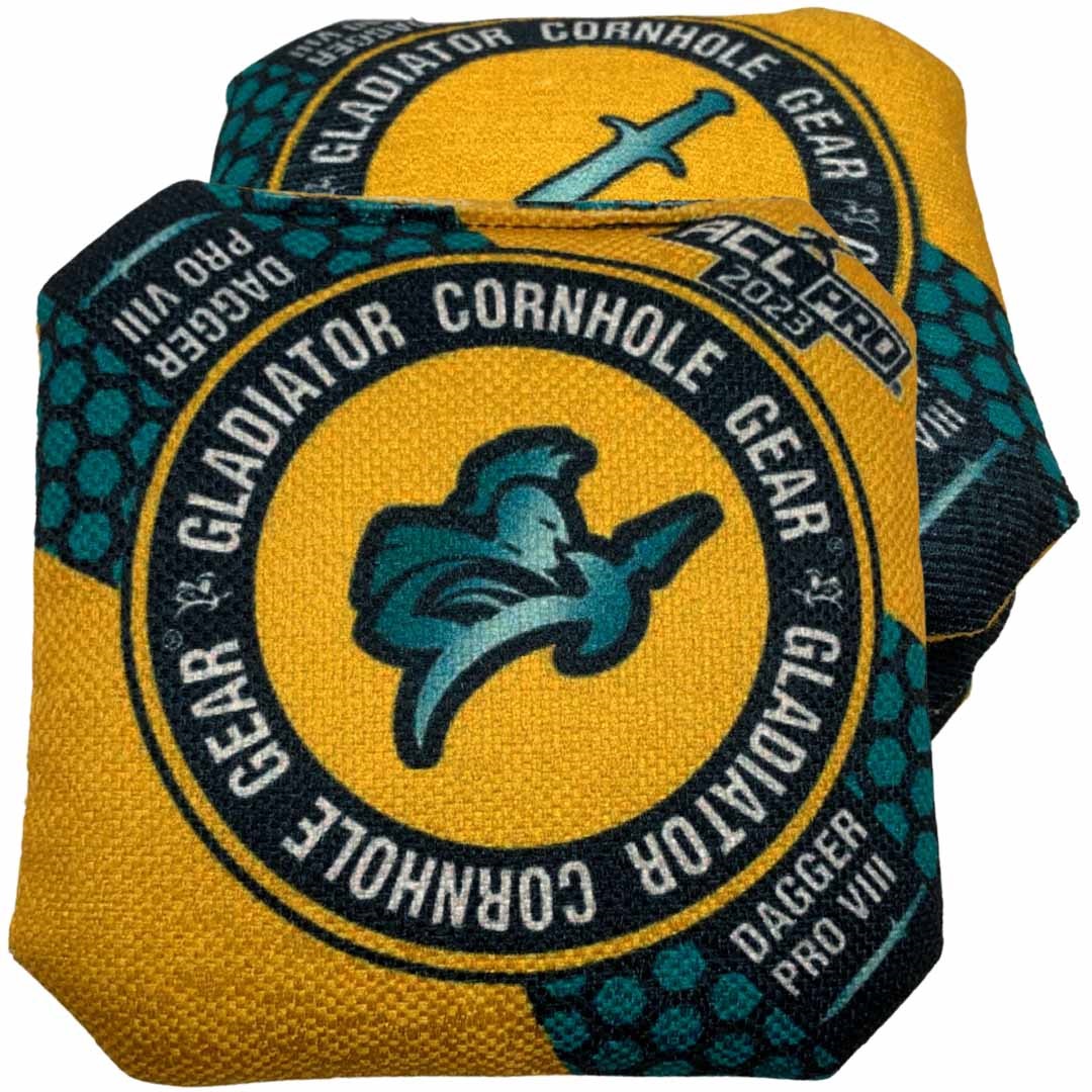 Gladiator Cornhole Gear Drager Pro VIII - 1x4 Yellow Cornhole Bags