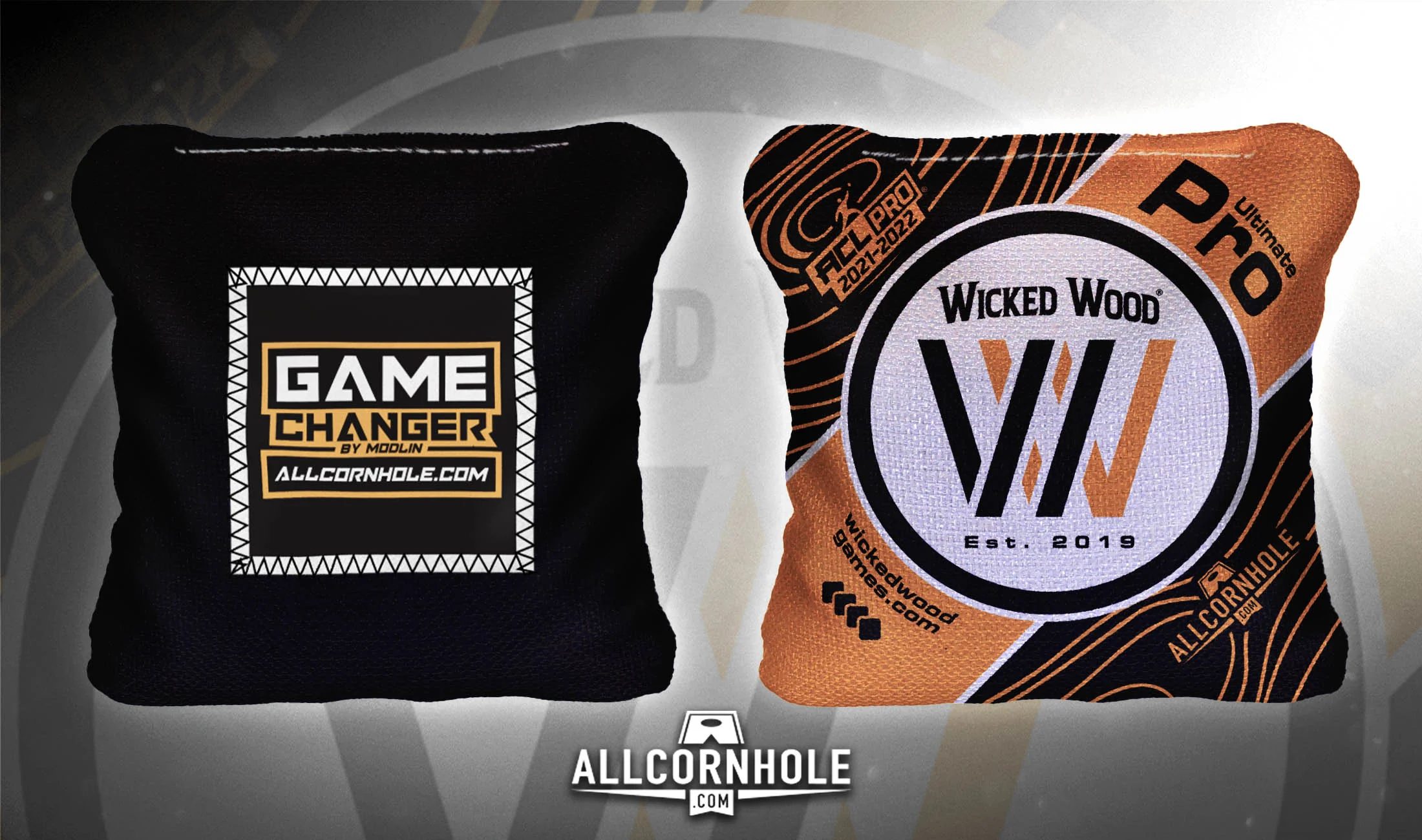 AllCornhole & Wicked Wood - 1x4 Orange Cornhole Bags