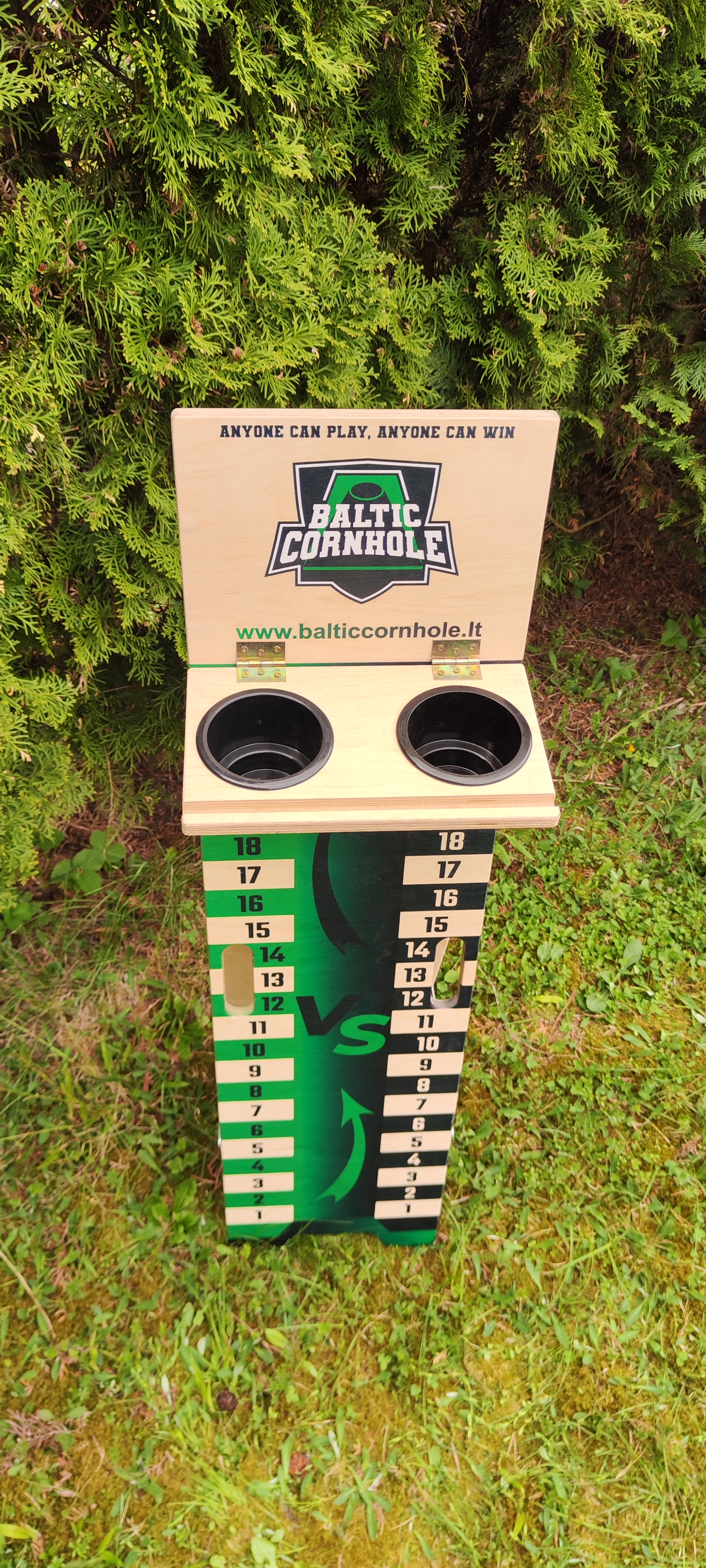 Cornhole Scoreboard with Drink Holders