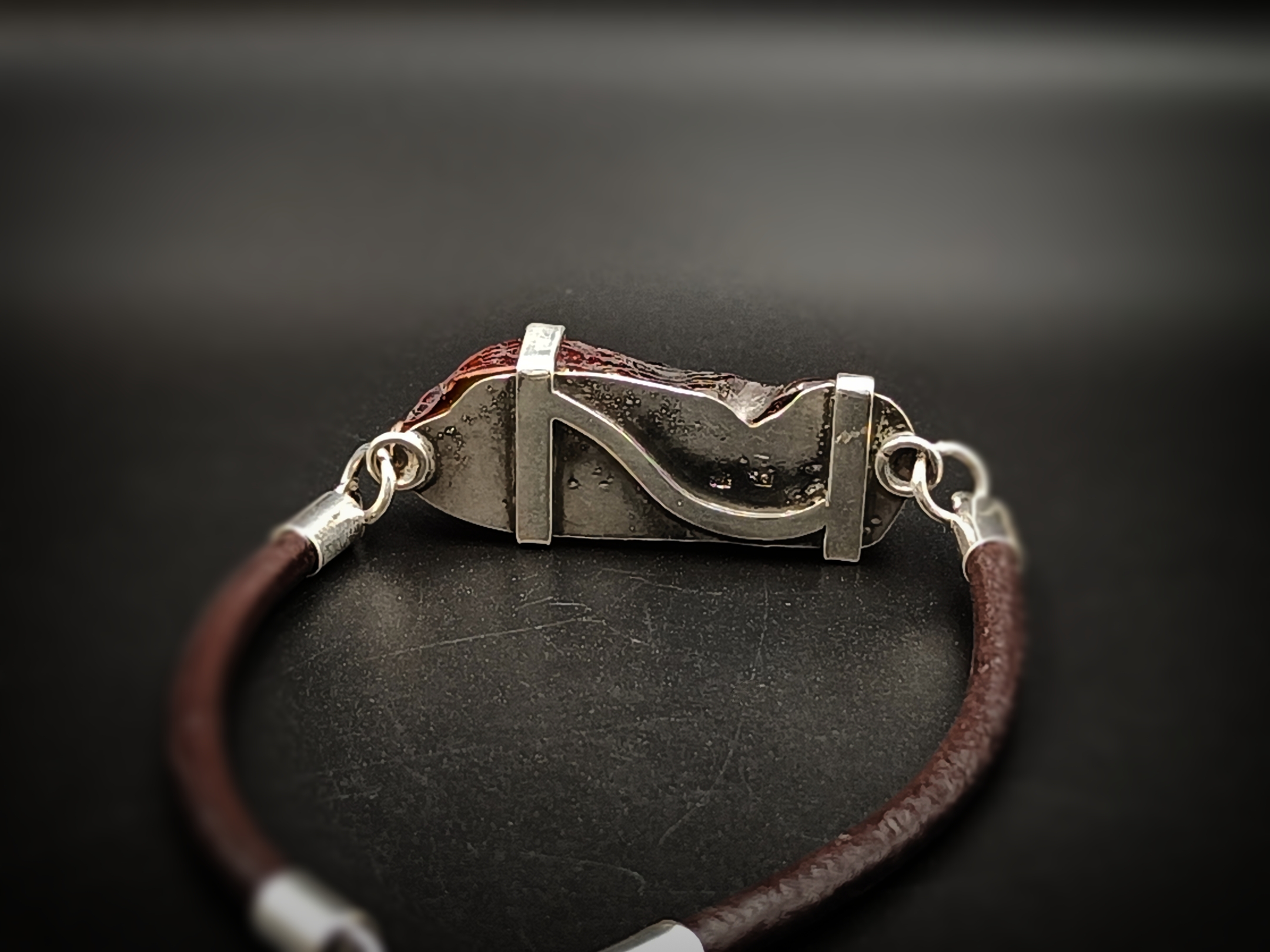 Bransoletka. Naturalny bursztyn bałtycki i srebro próby 925. Unikat.