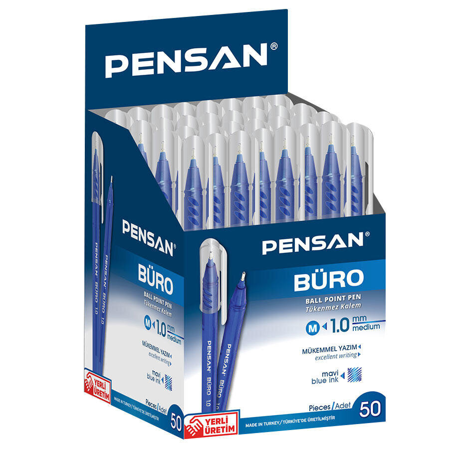 Pensan 2270 Büro Tükenmez Kalem Mavi 1.0 mm - 50’li Paket