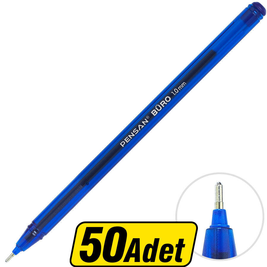 Pensan 2270 Büro Tükenmez Kalem Mavi 1.0 mm - 50’li Paket