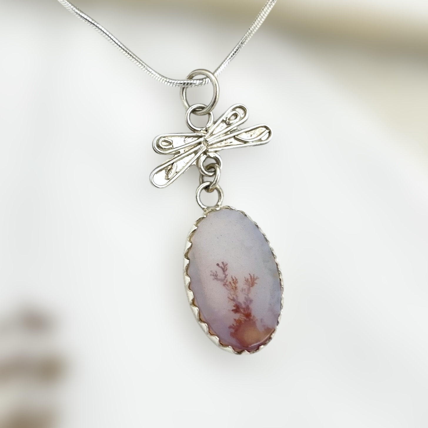 Coral Shazar silver pendant (dragonfly)