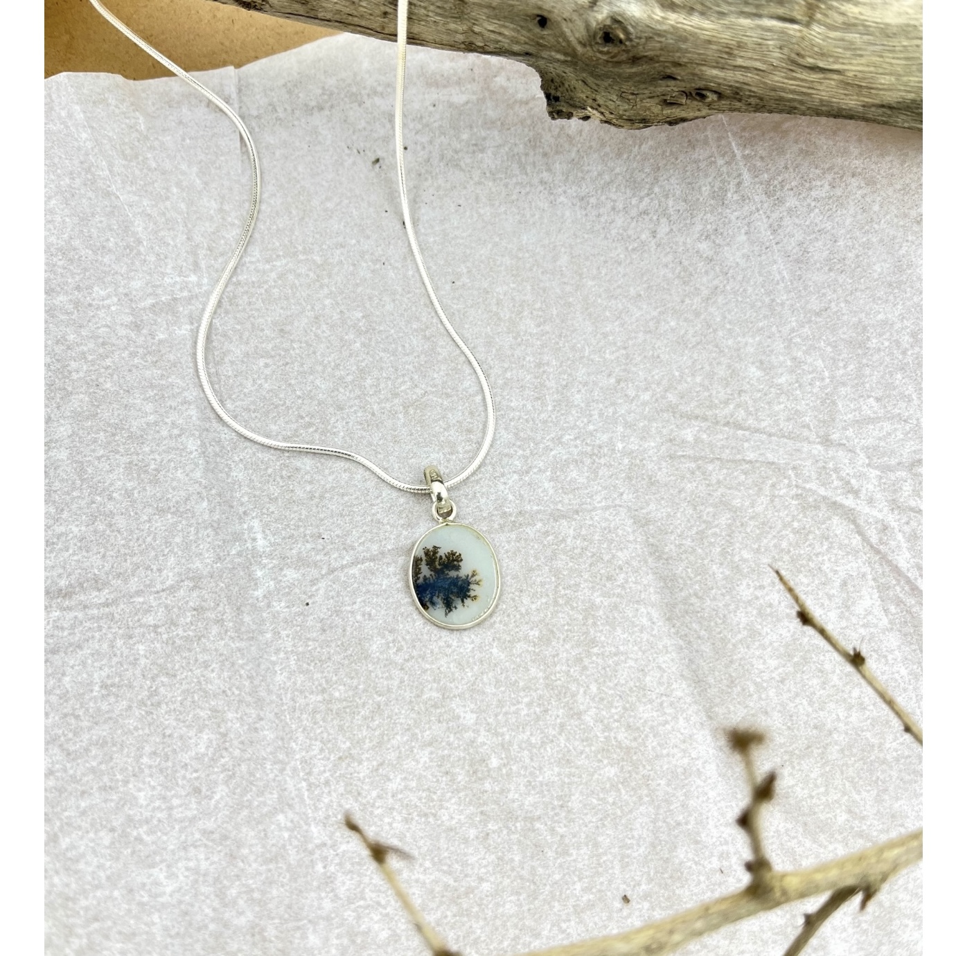 Serene river Shazar silver pendant
