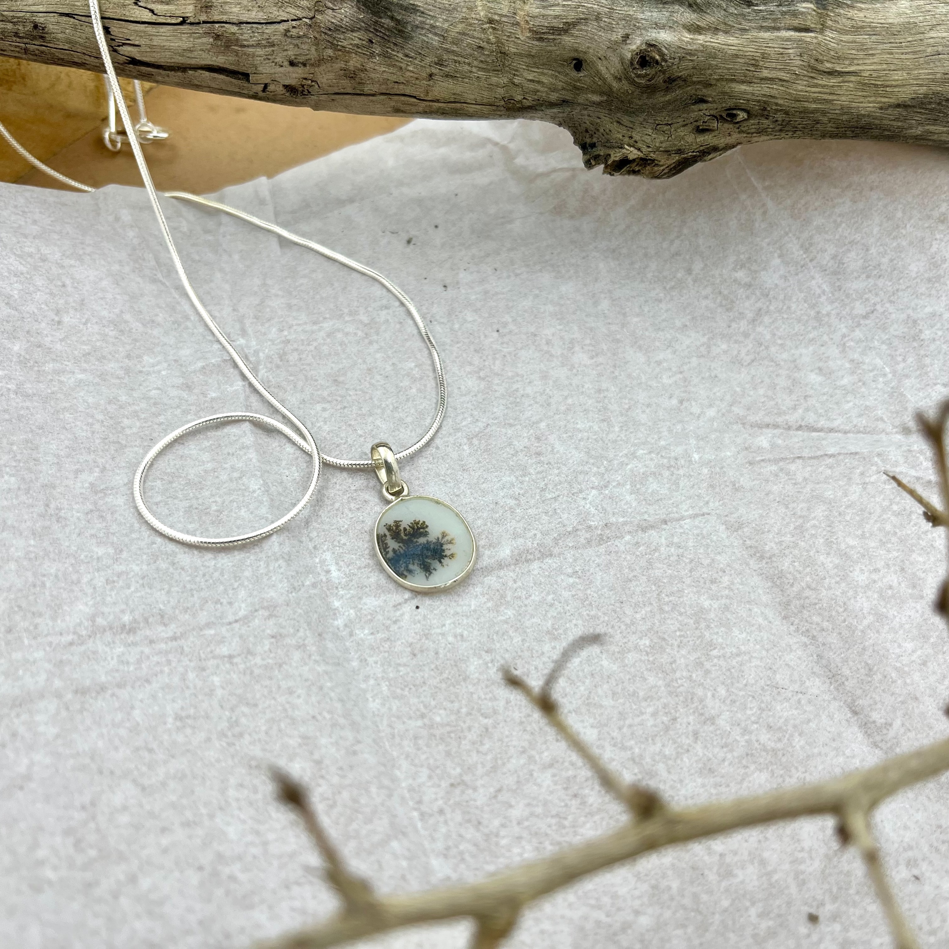Serene river Shazar silver pendant