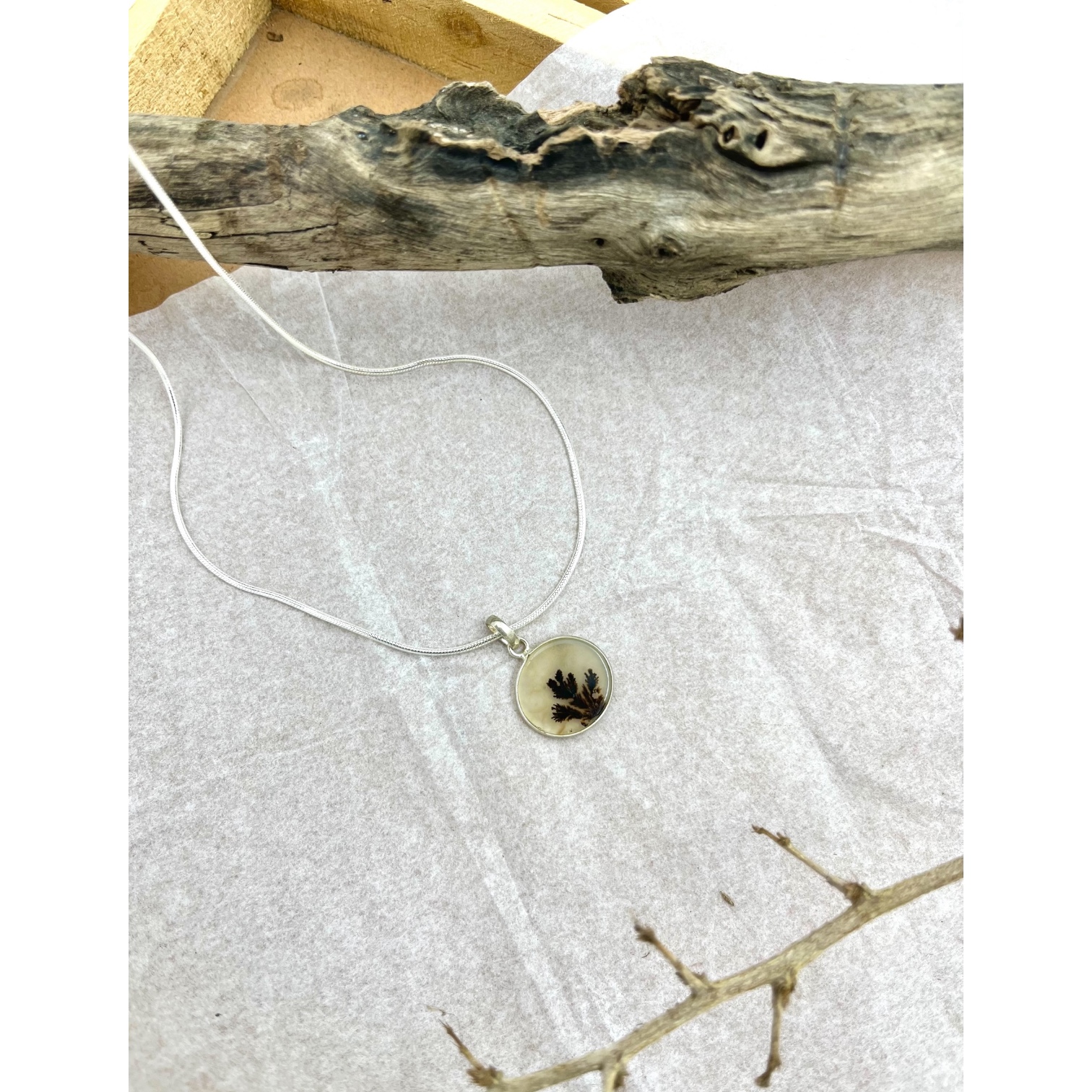 Desert Fern Shazar silver pendant