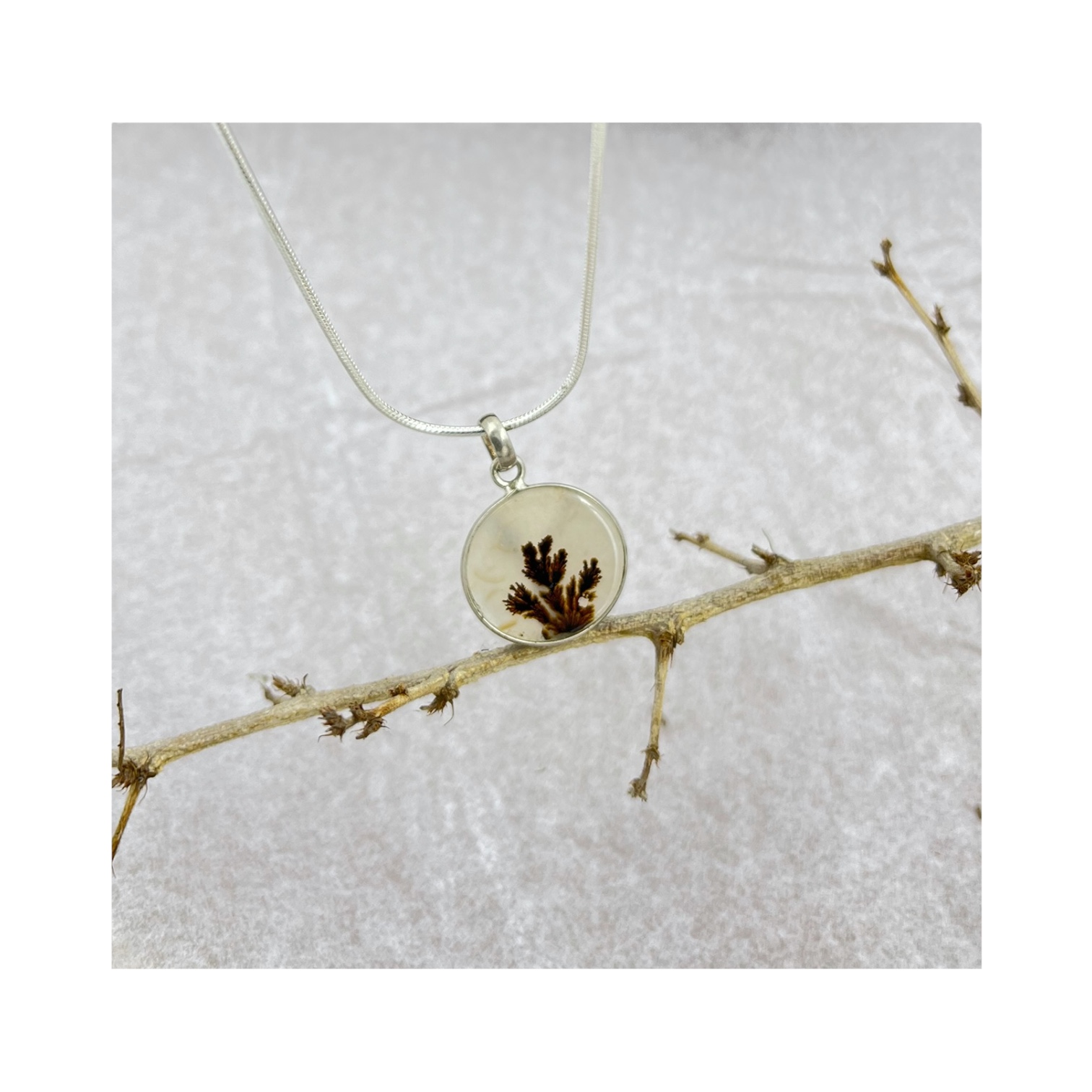 Desert Fern Shazar silver pendant
