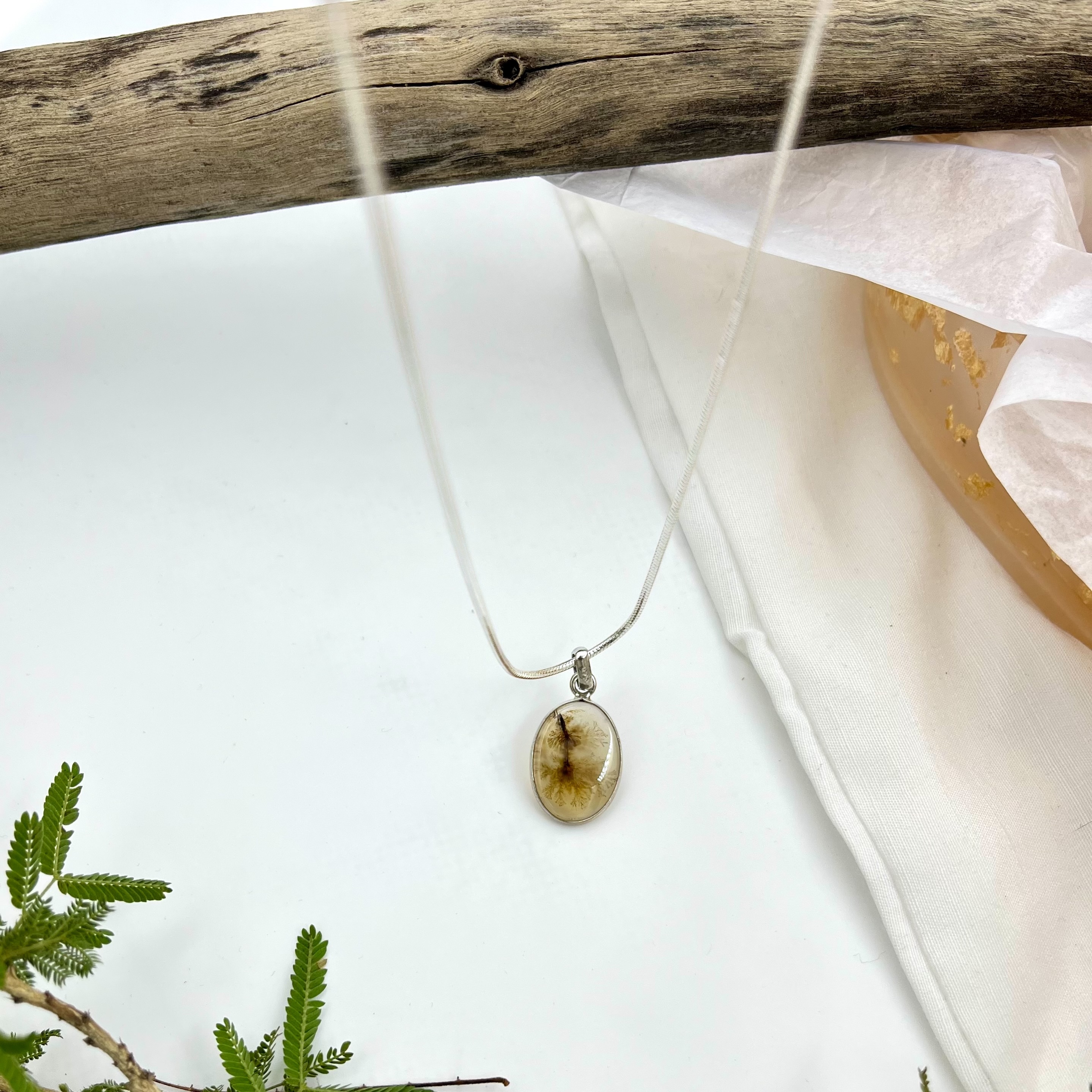 Amber Veil Shazar silver pendant