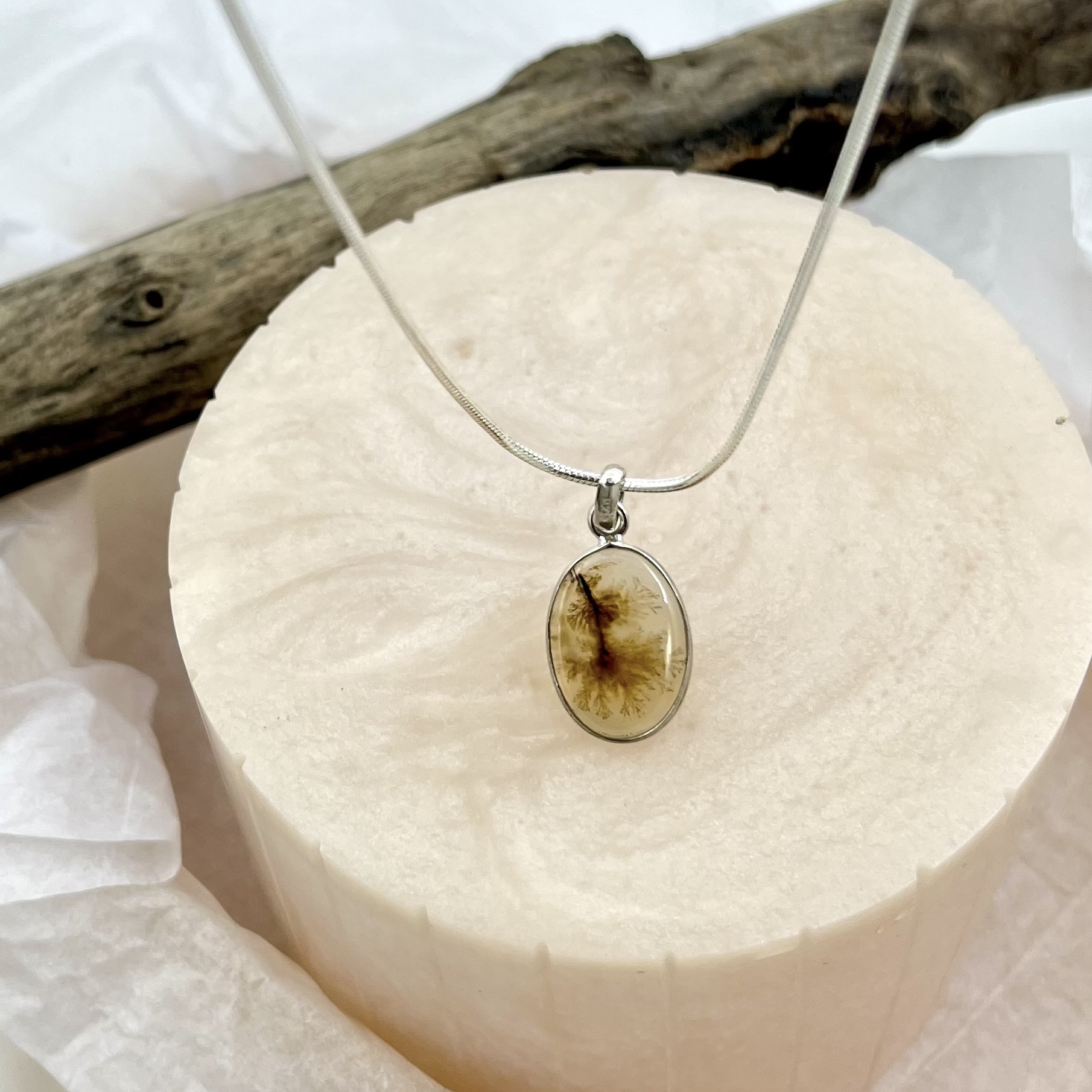 Amber Veil Shazar silver pendant