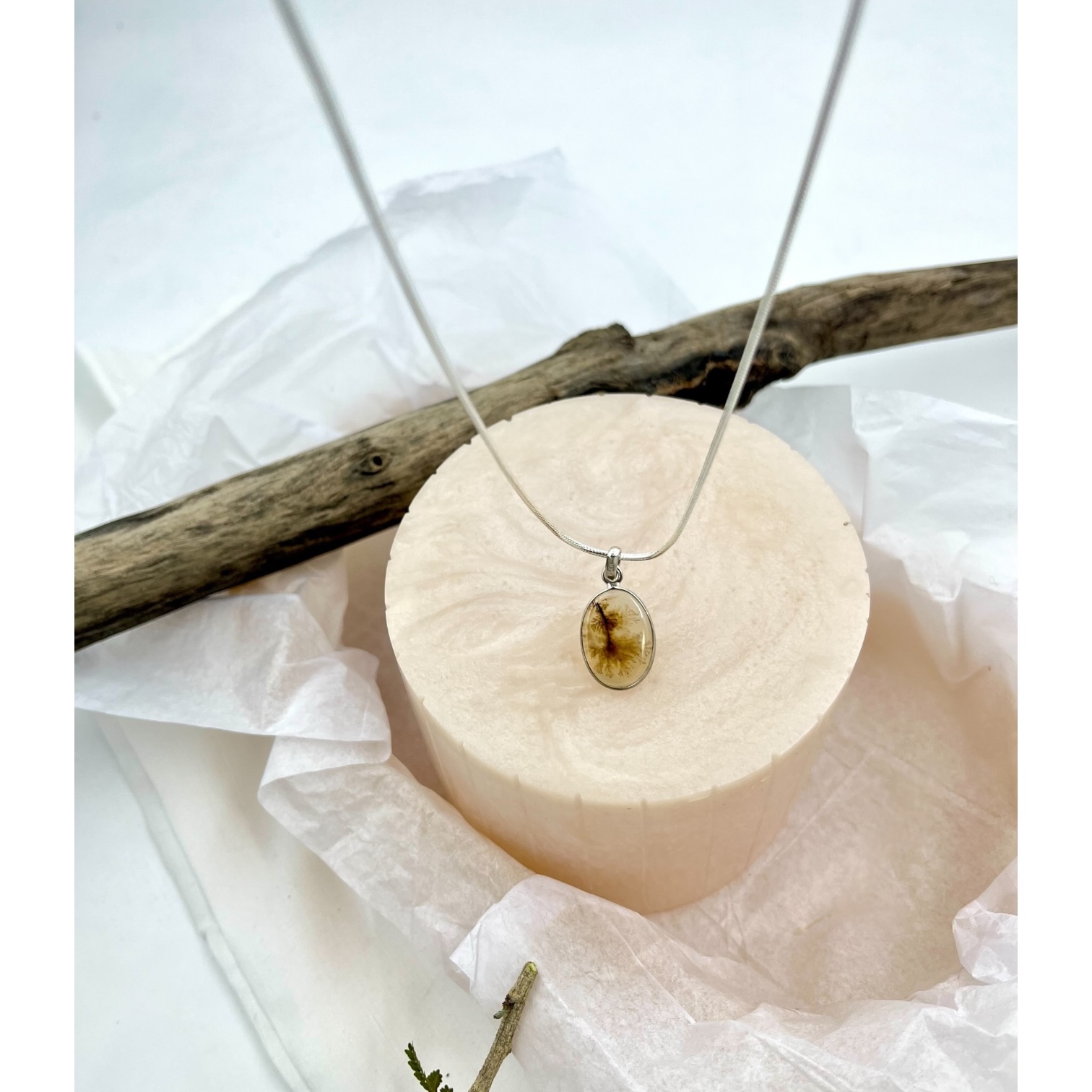 Amber Veil Shazar silver pendant