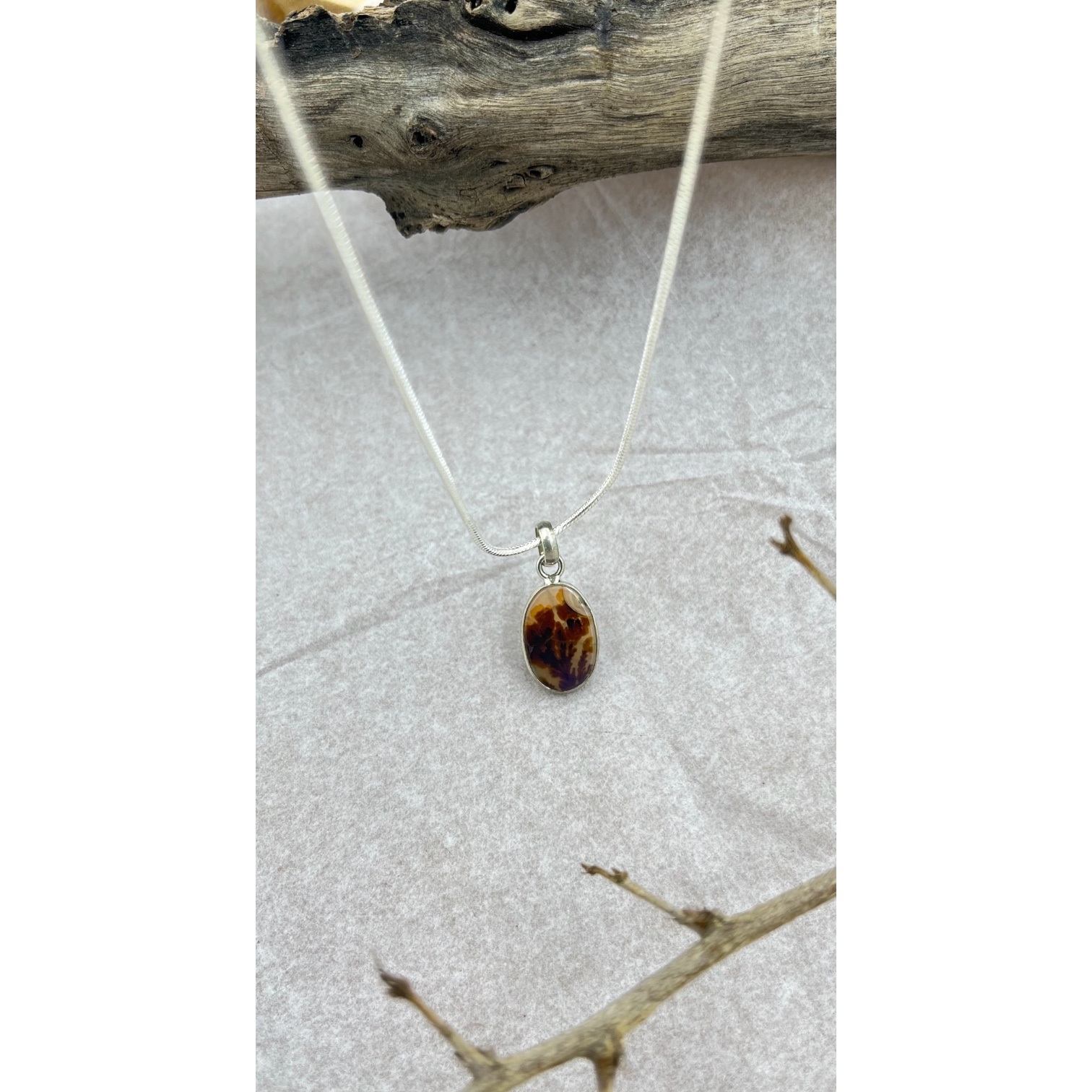 Crimson Veil Shazar silver pendant