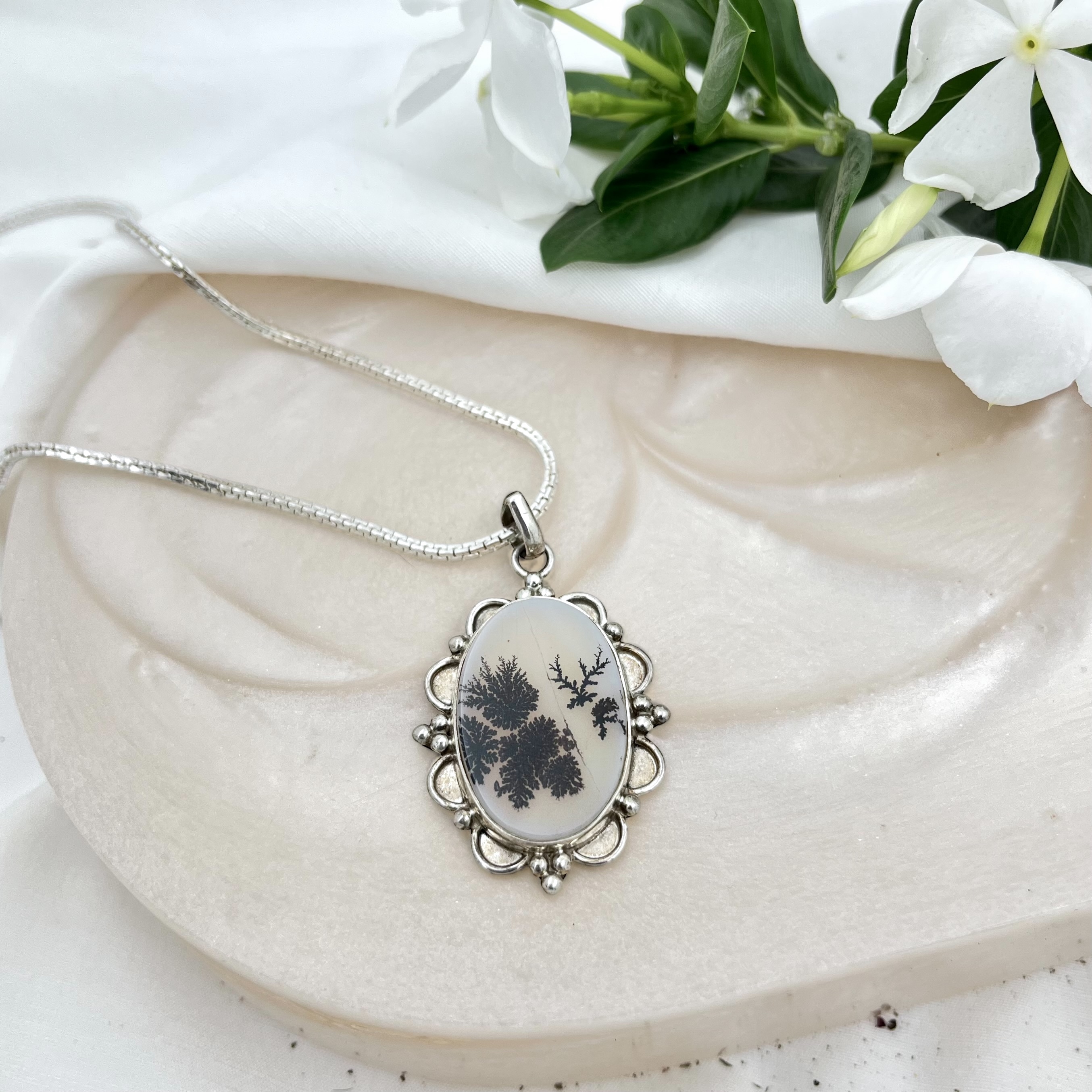 Nocturne Fern Shazar silver pendant