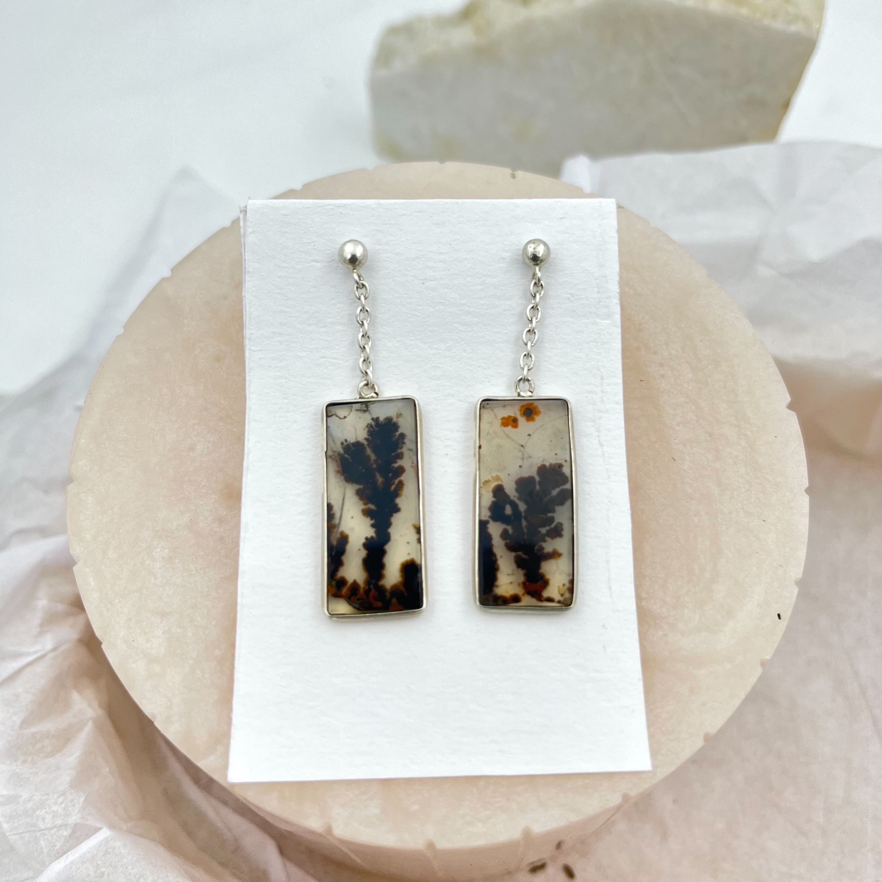 Fossil Fern Shazar silver earring