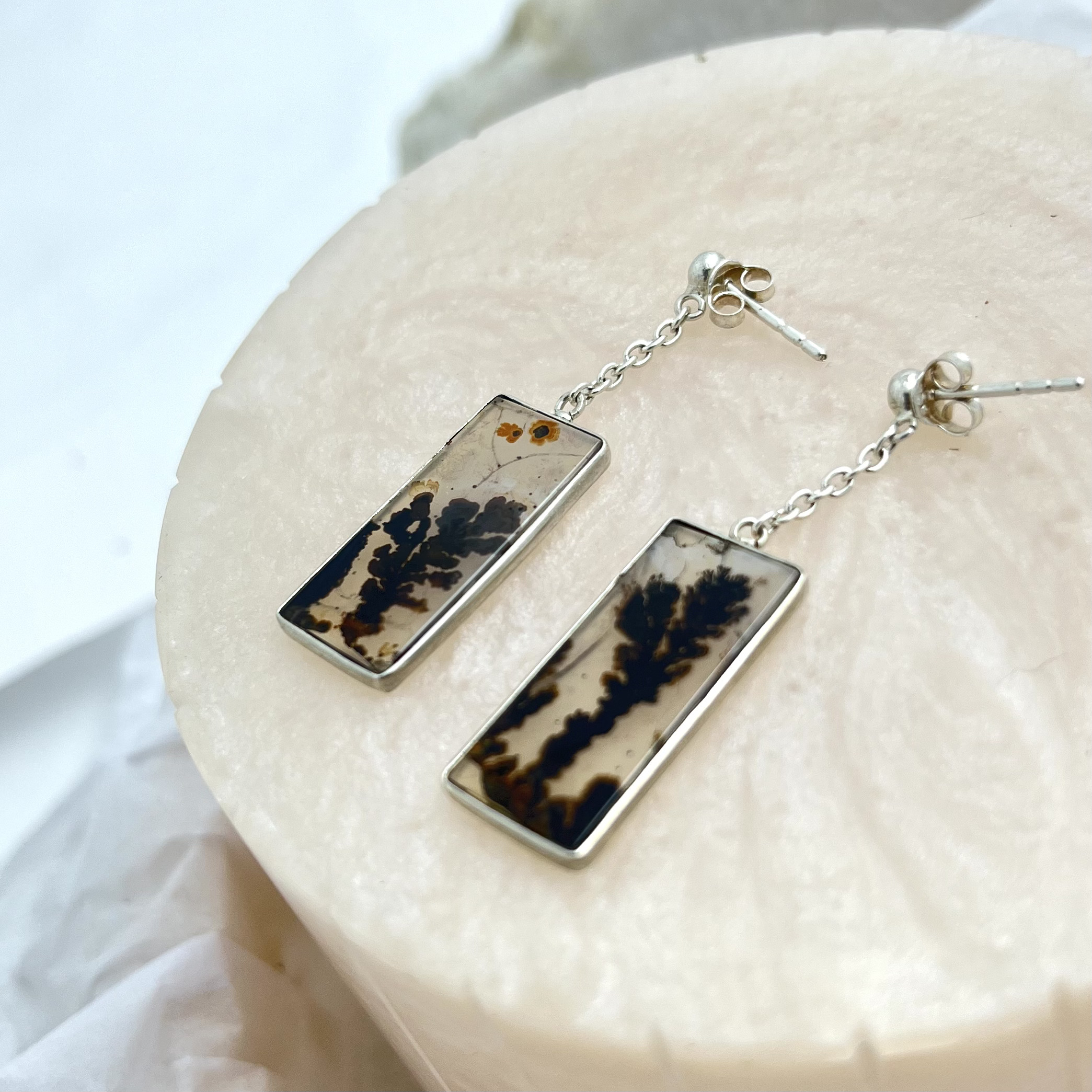 Fossil Fern Shazar silver earring
