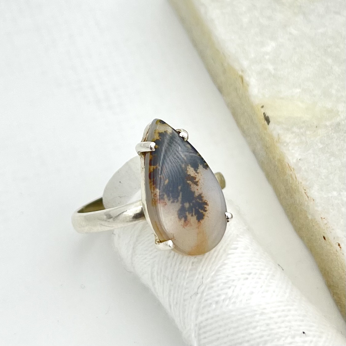Teardrop Shazar Silver Ring