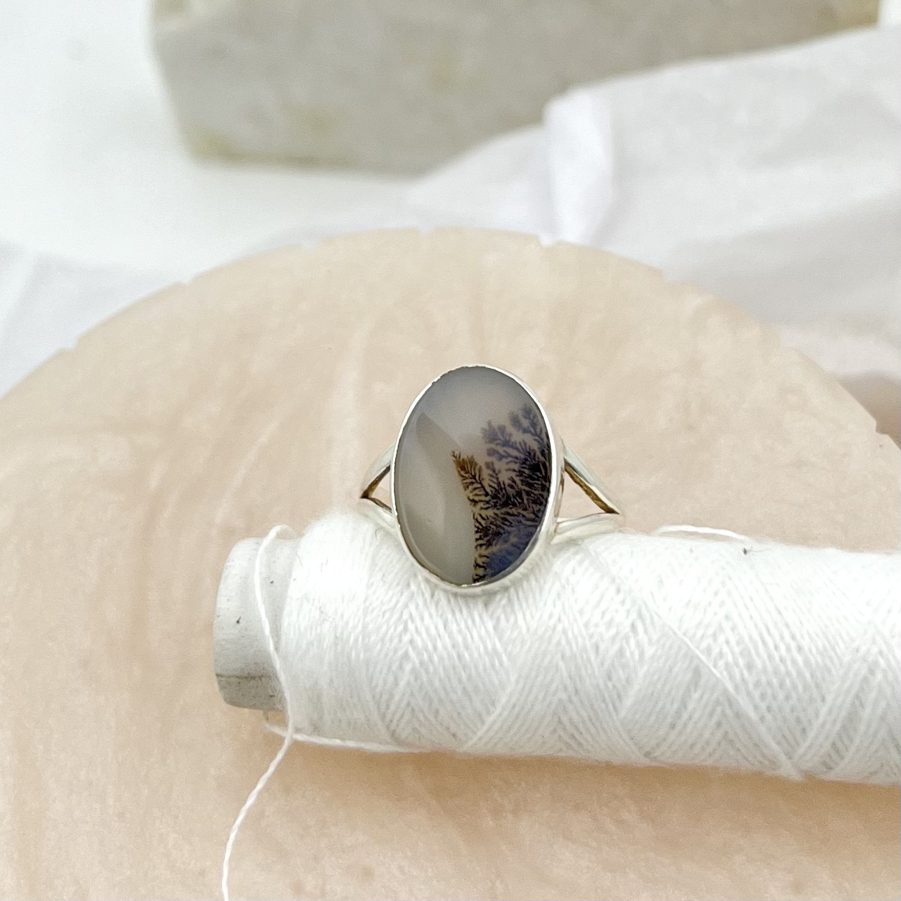 Oval Shazar Silver split shank Ring