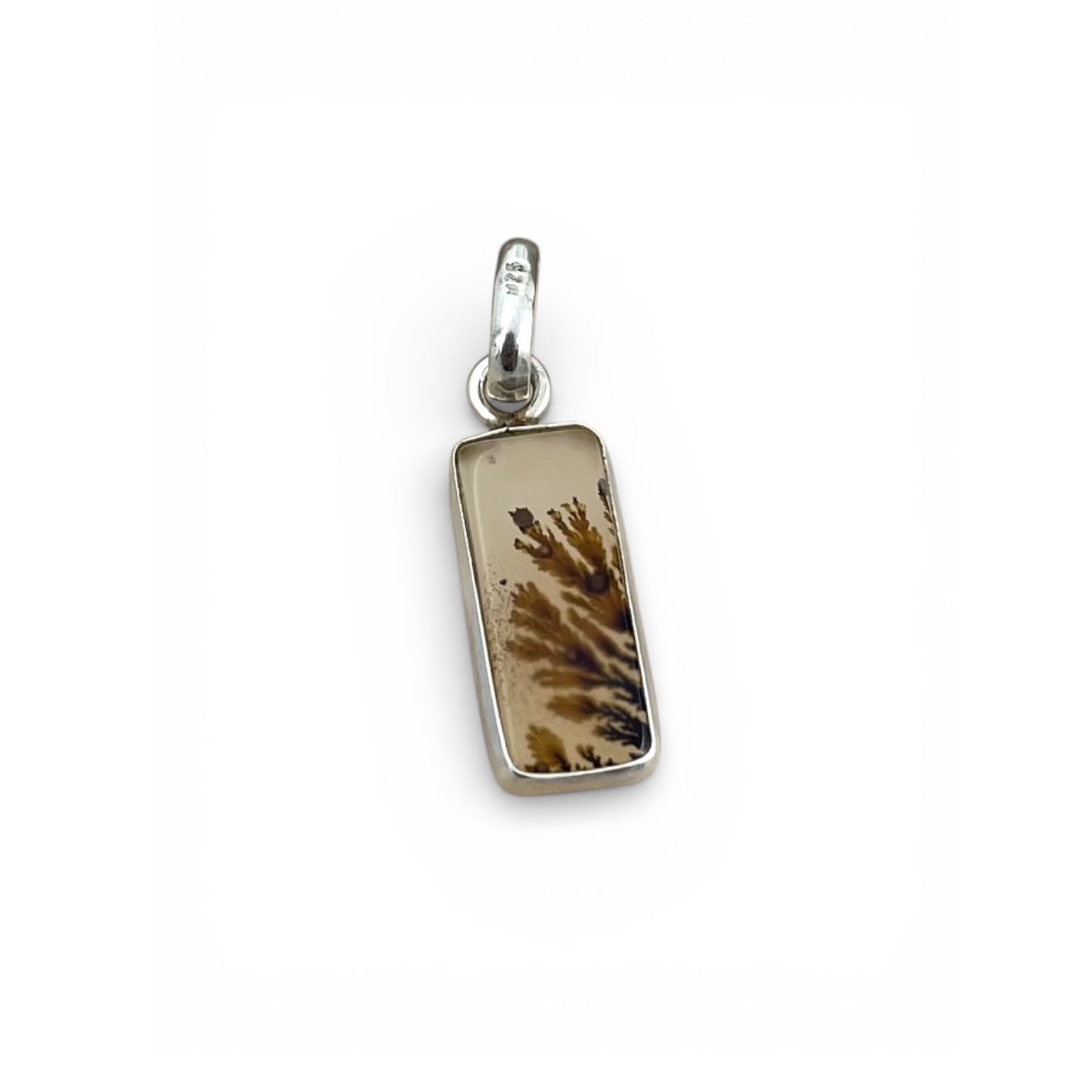 Mens-shazar rectangle 925 silver pendant