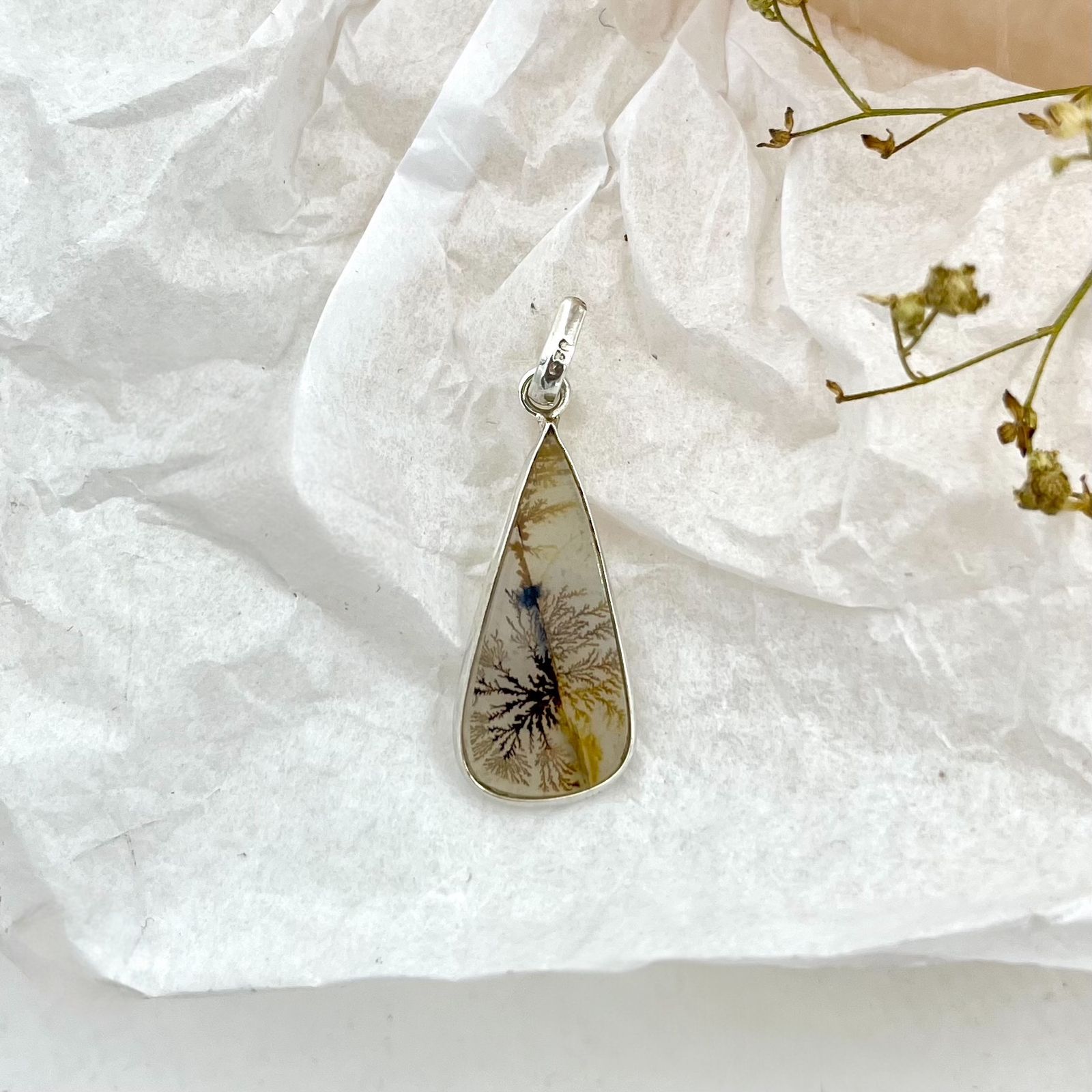 Teardrop shazar 925 silver pendant