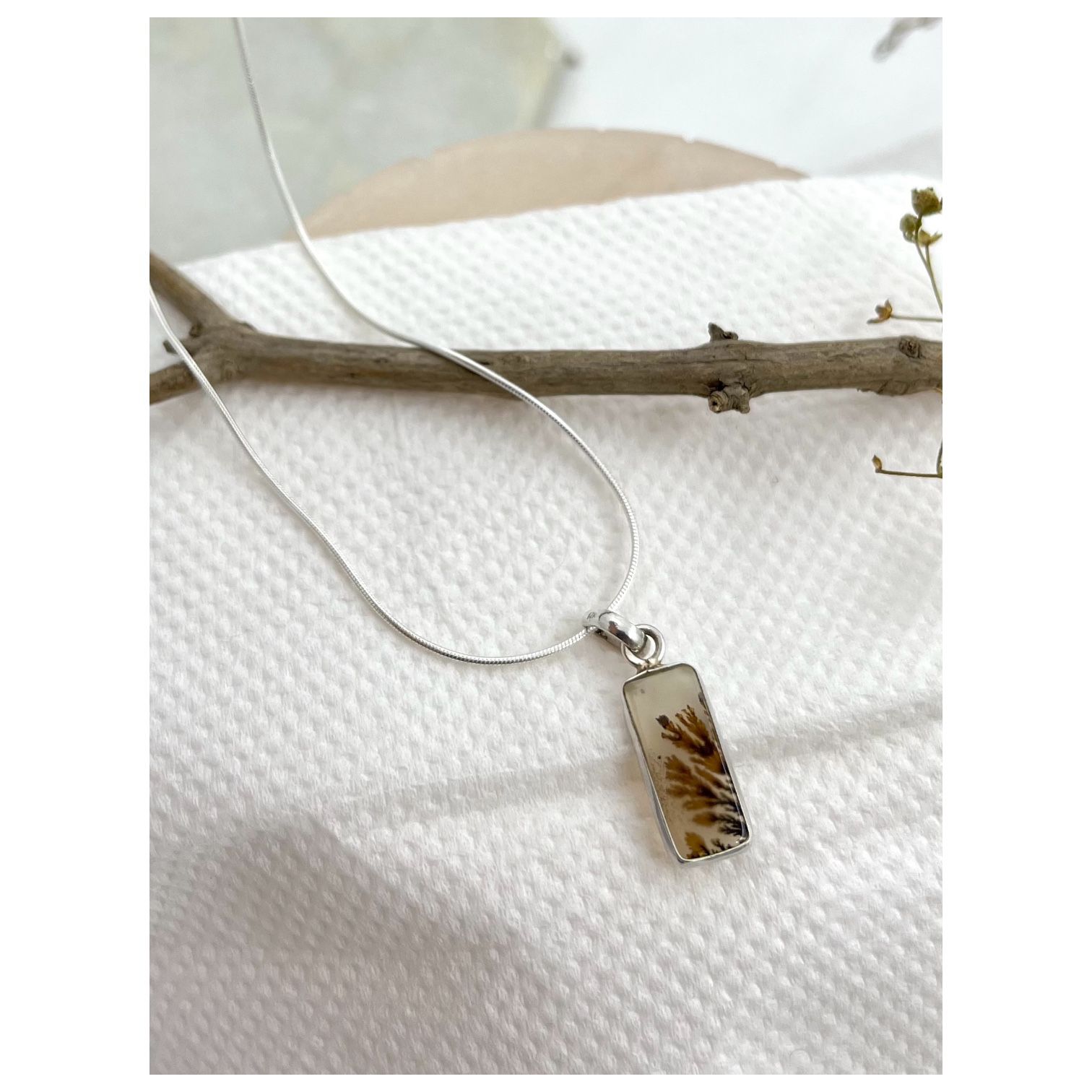 Mens-shazar rectangle 925 silver pendant