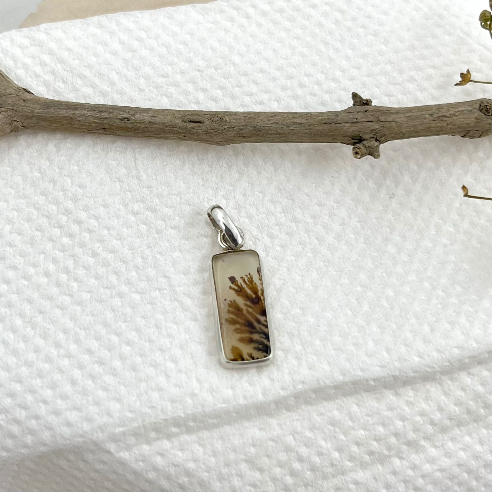 Mens-shazar rectangle 925 silver pendant