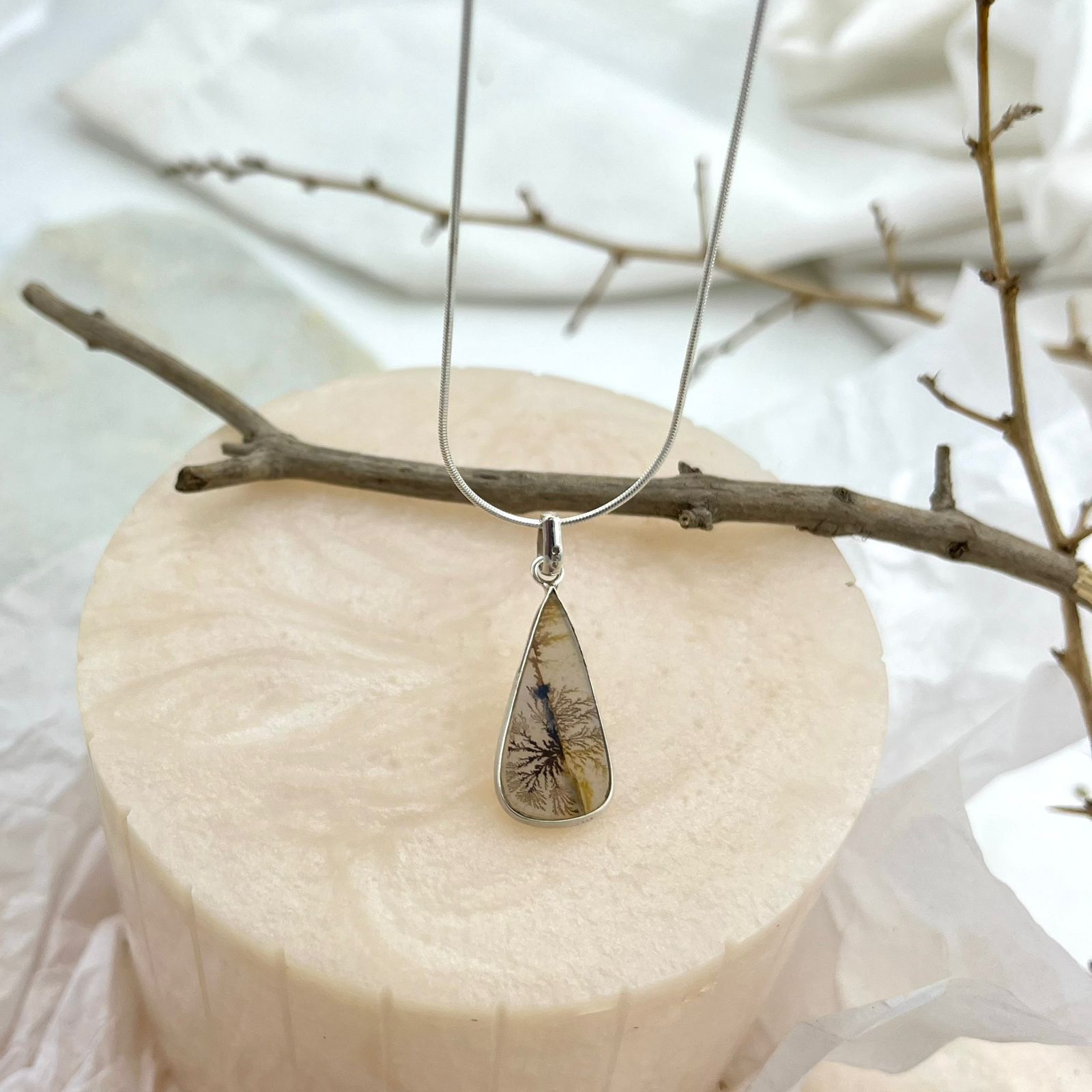 Teardrop shazar 925 silver pendant