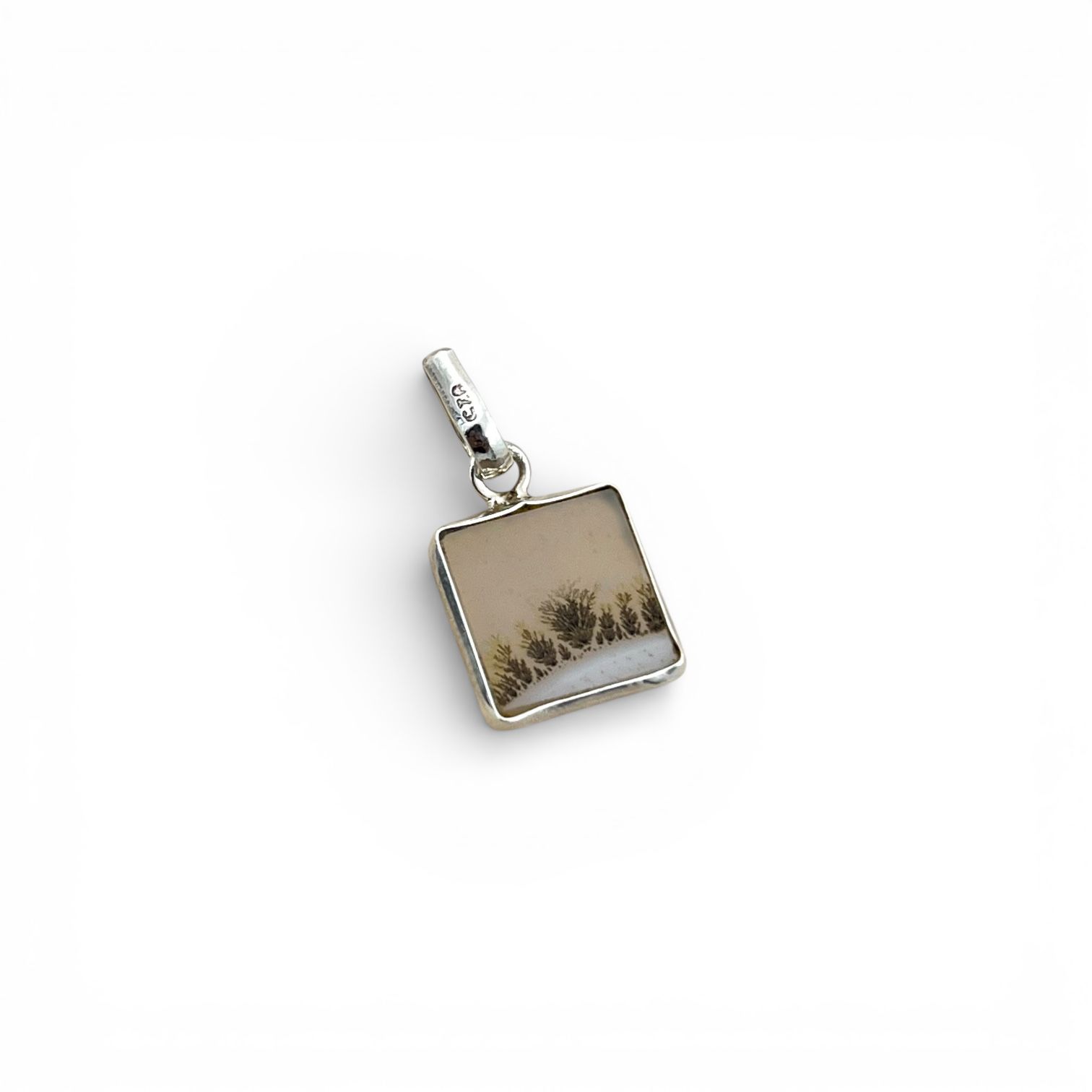 Mens Square Shazar 925 silver pendant