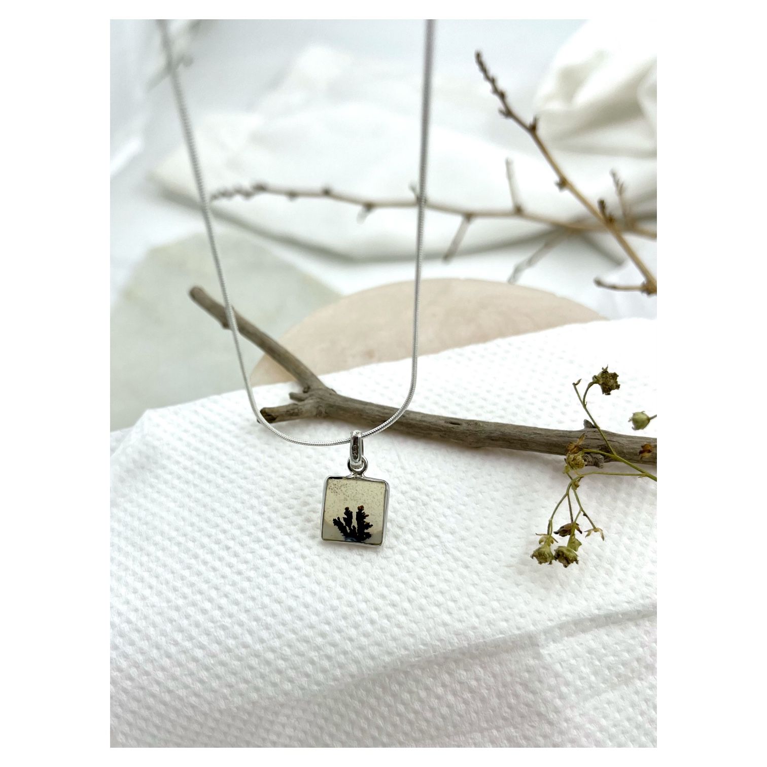 Men Square shazar 925 Silver Pendant