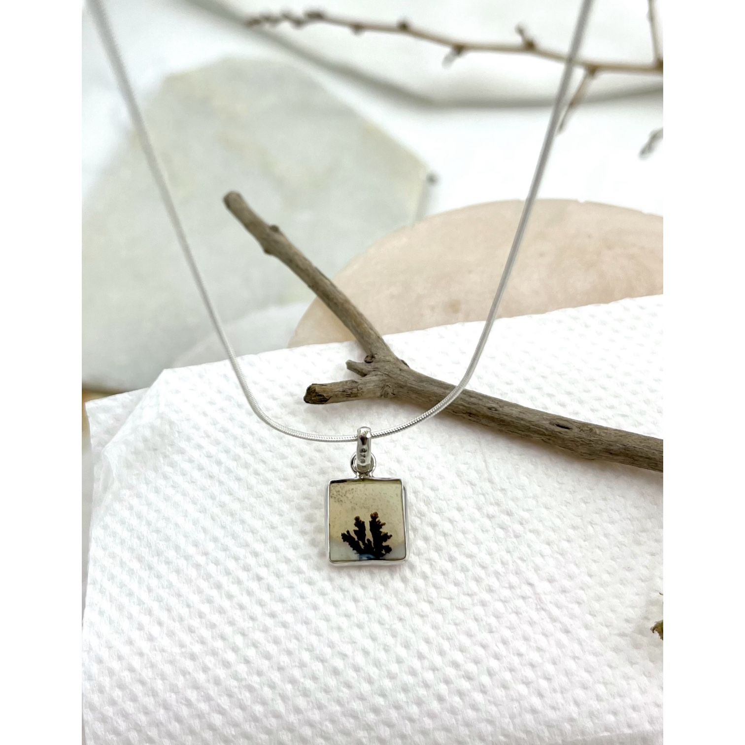 Men Square shazar 925 Silver Pendant