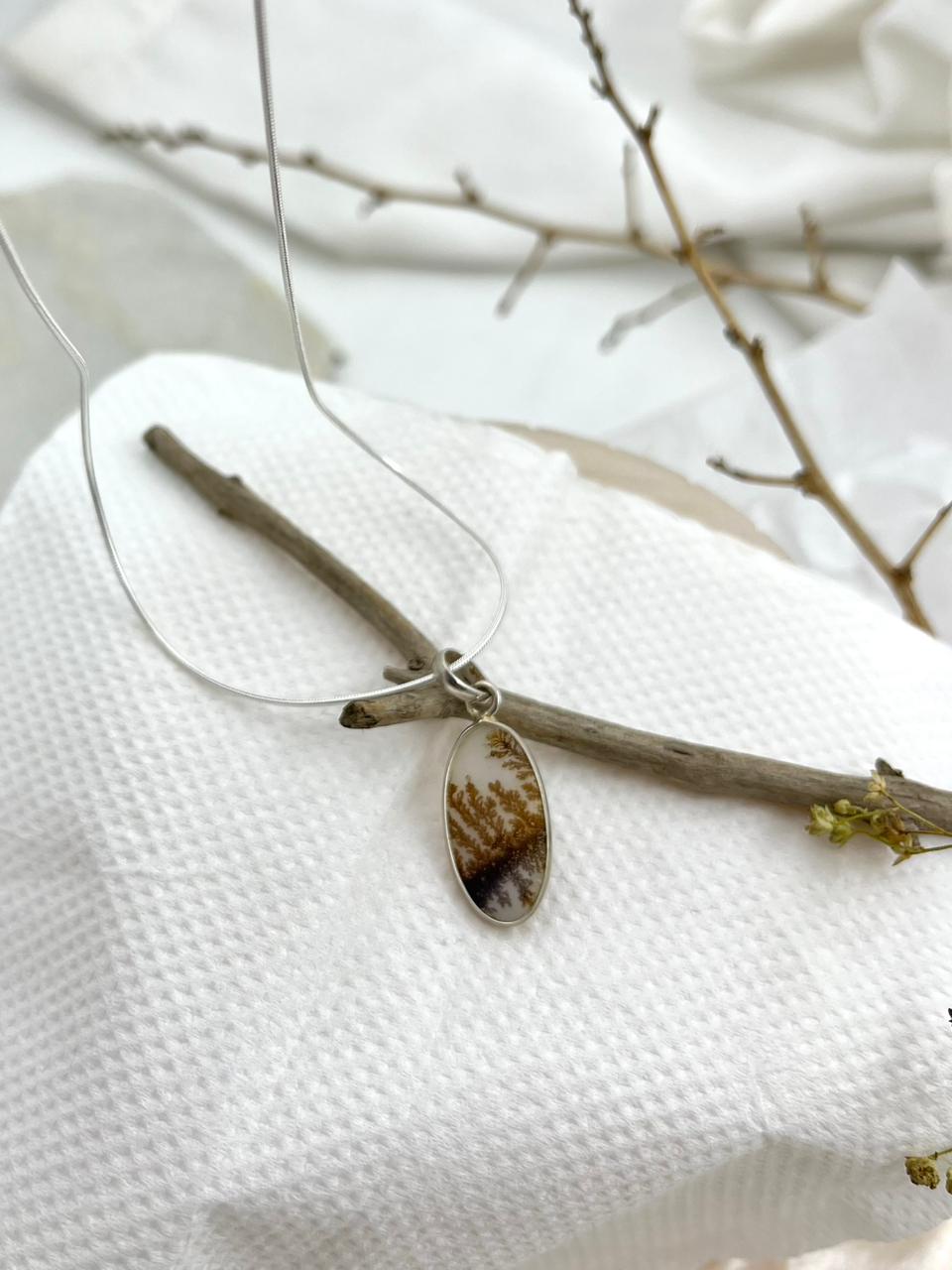 Oval shazar 925 silver pendant