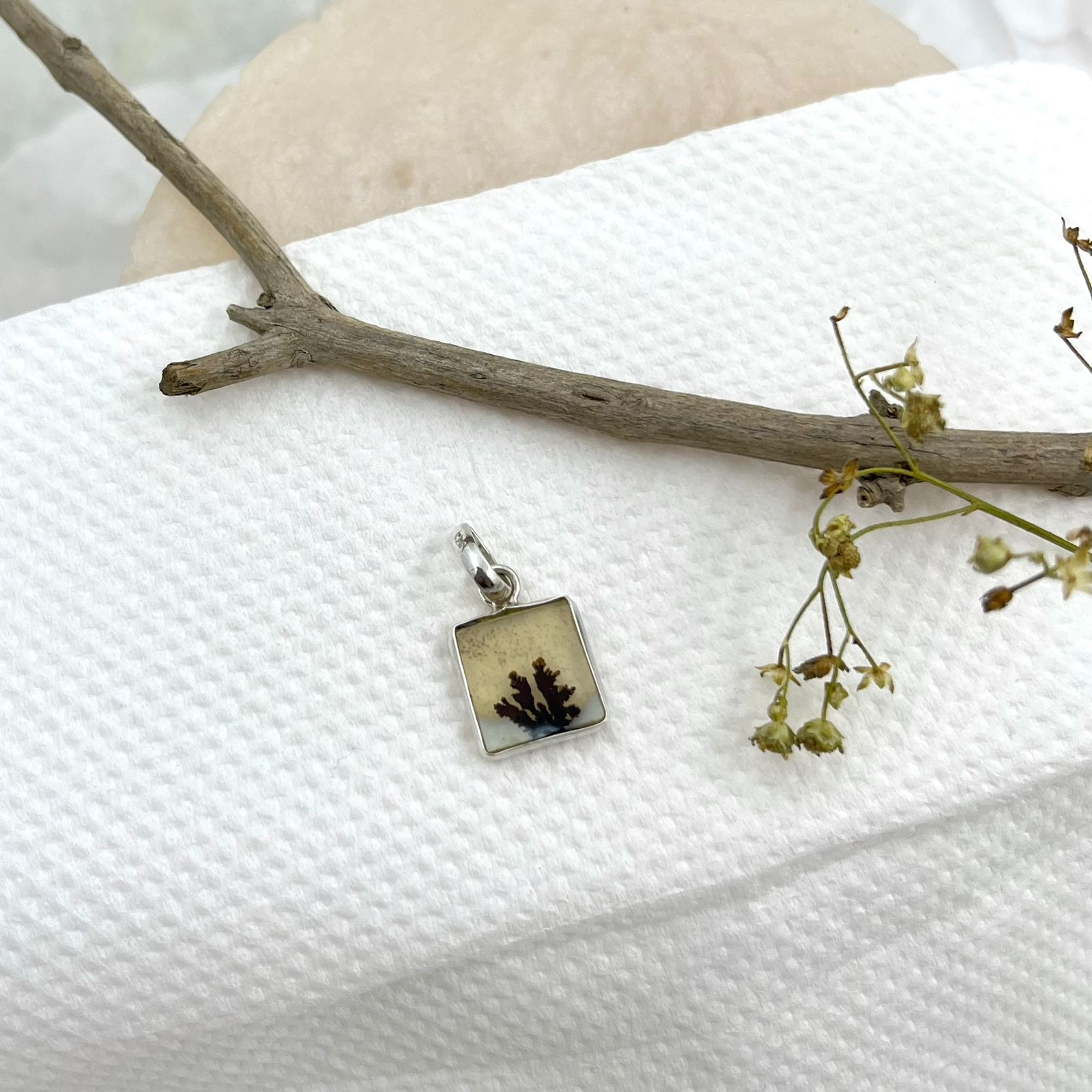 Men Square shazar 925 Silver Pendant