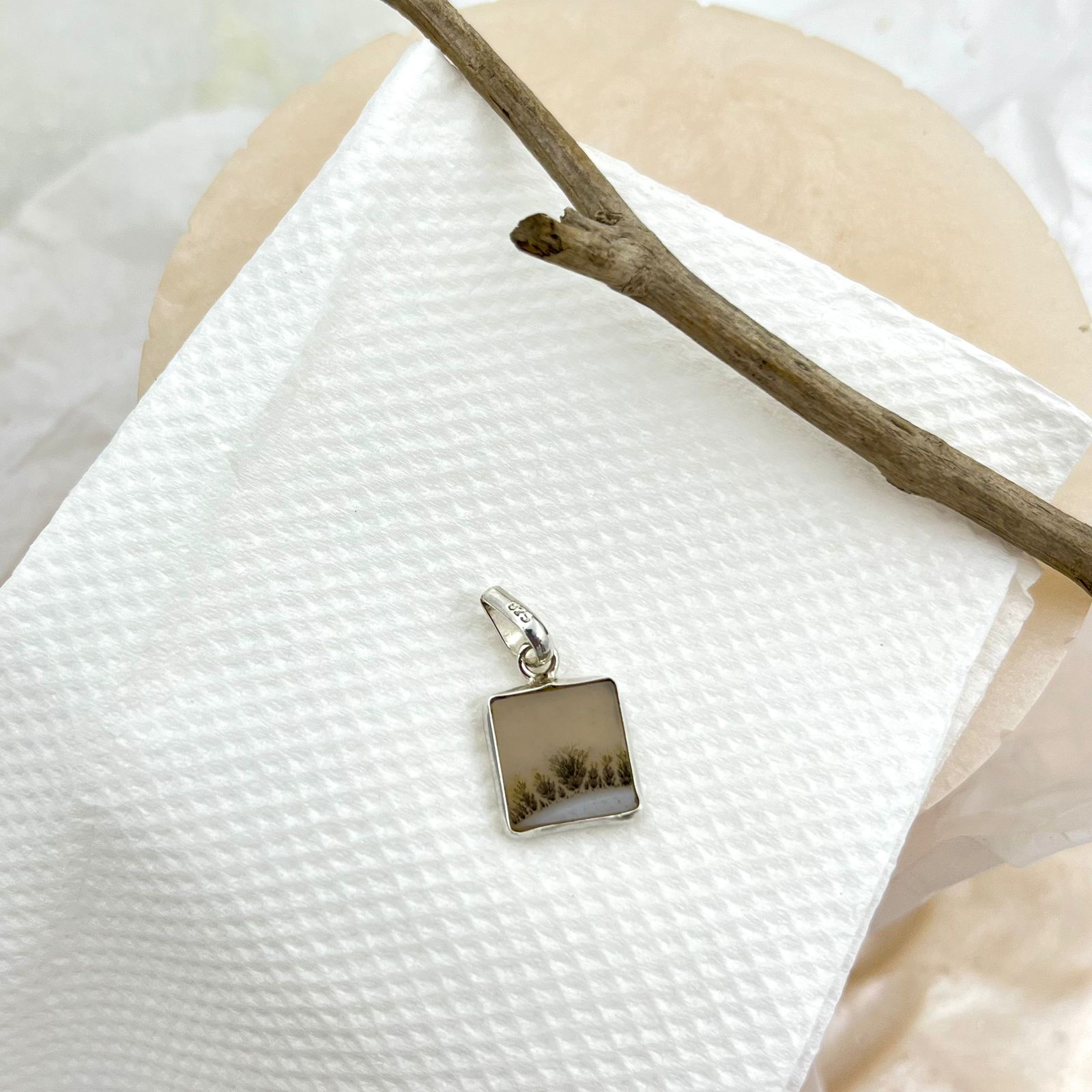 Mens Square Shazar 925 silver pendant