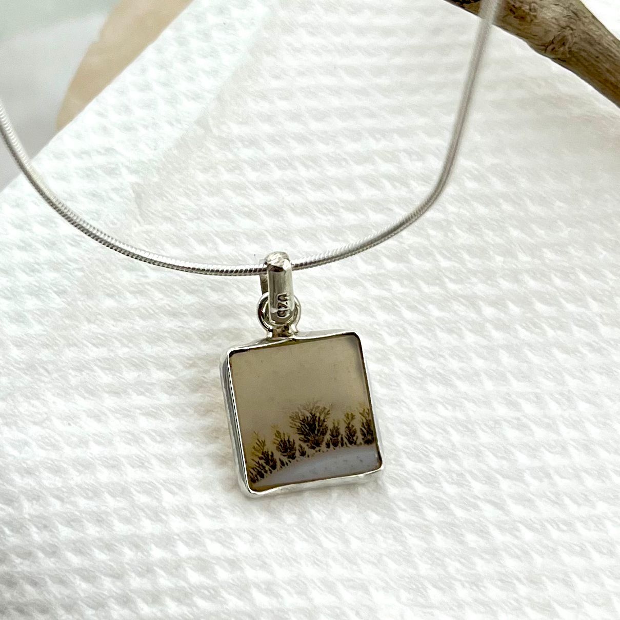 Mens Square Shazar 925 silver pendant