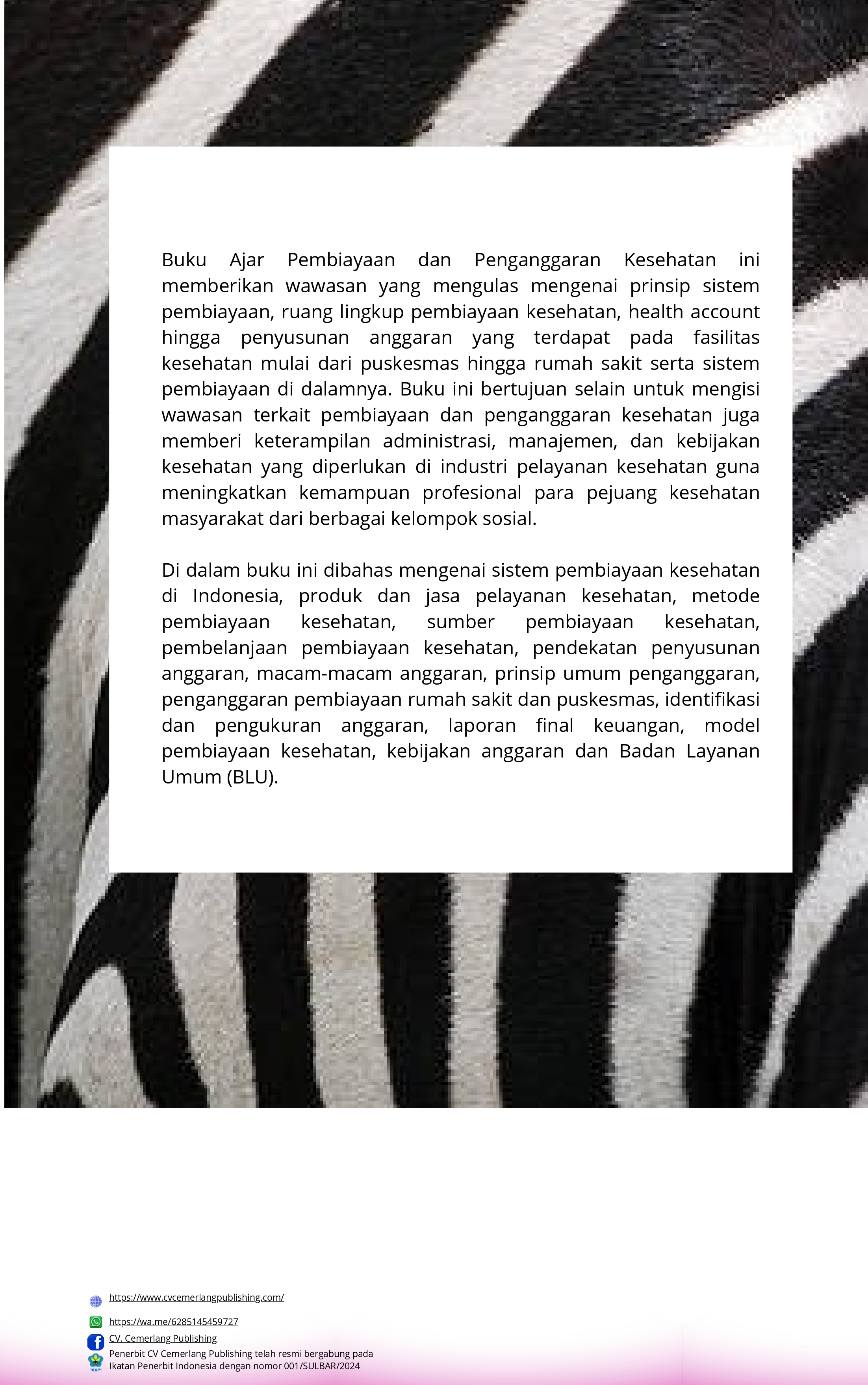 Buku ajar pembiayaan dan penganggaran kesehatan
