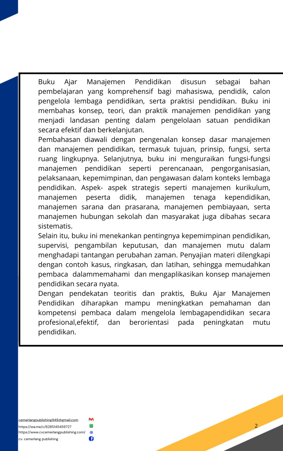 Buku Ajar Manajemen Pendidikan