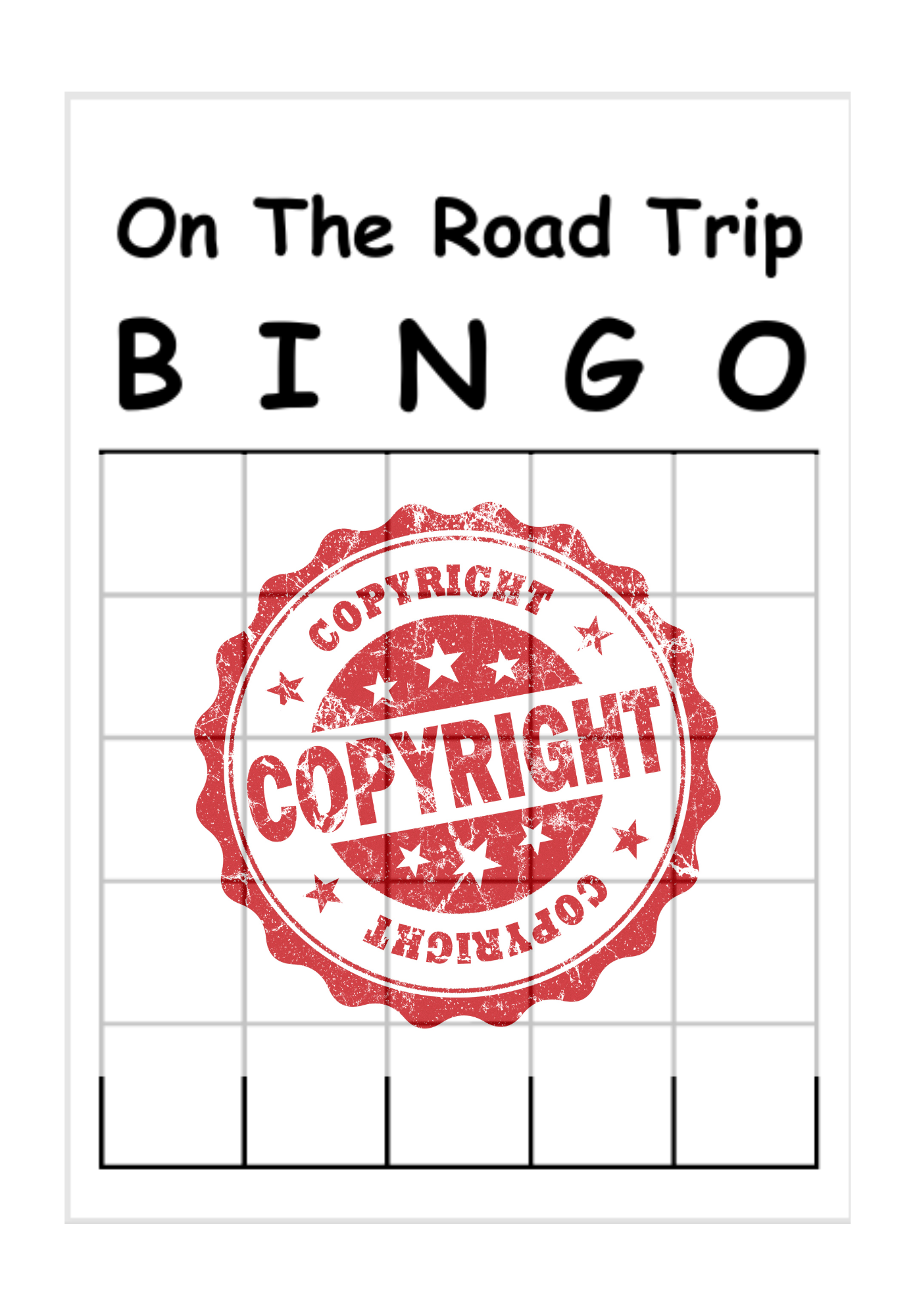 Road Trip Bingo