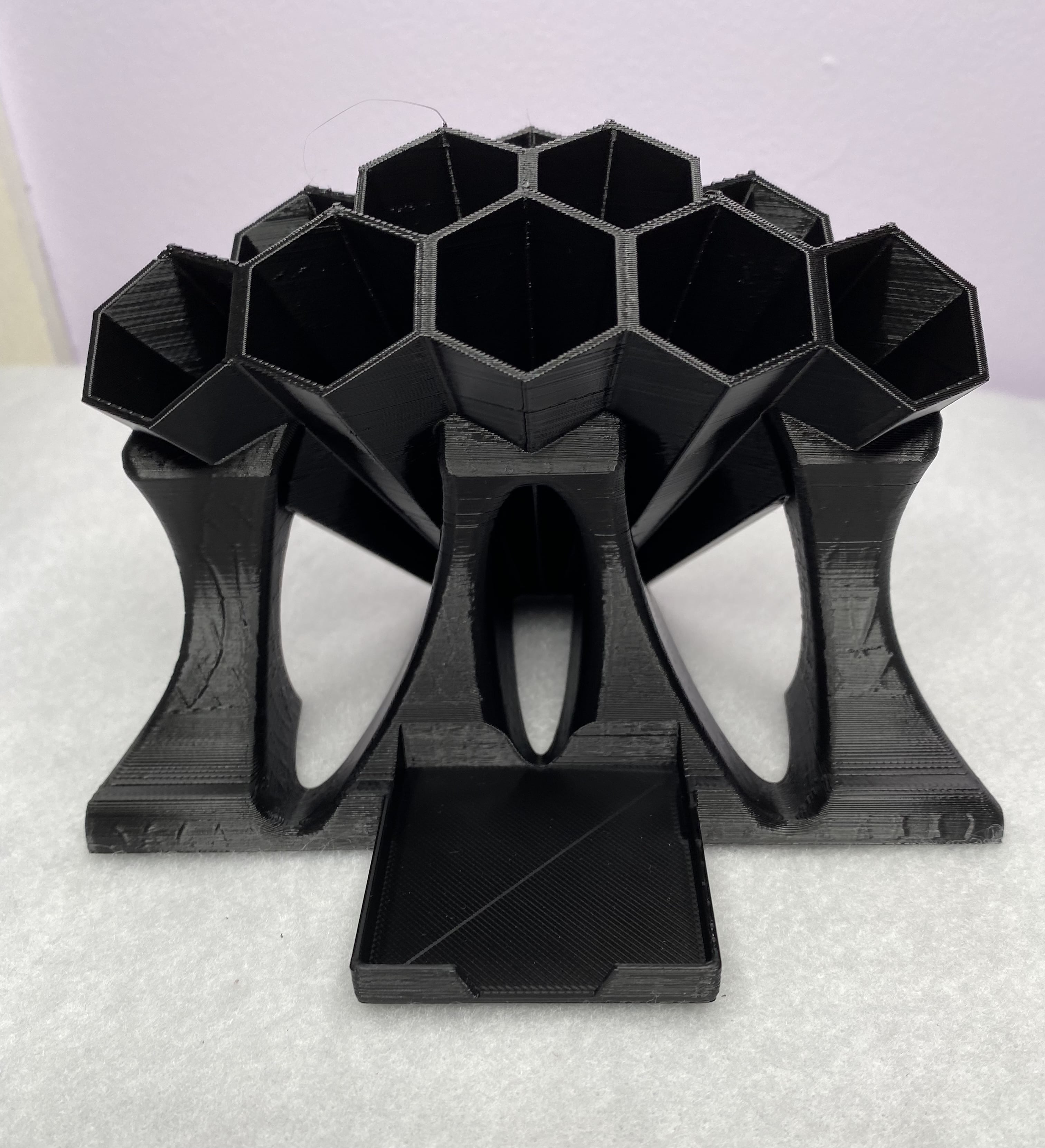 3D Printed Hexagon Honeycomb Desktop Organizer - Pen/Pencil Holder with Mini Sticky Note Compartment