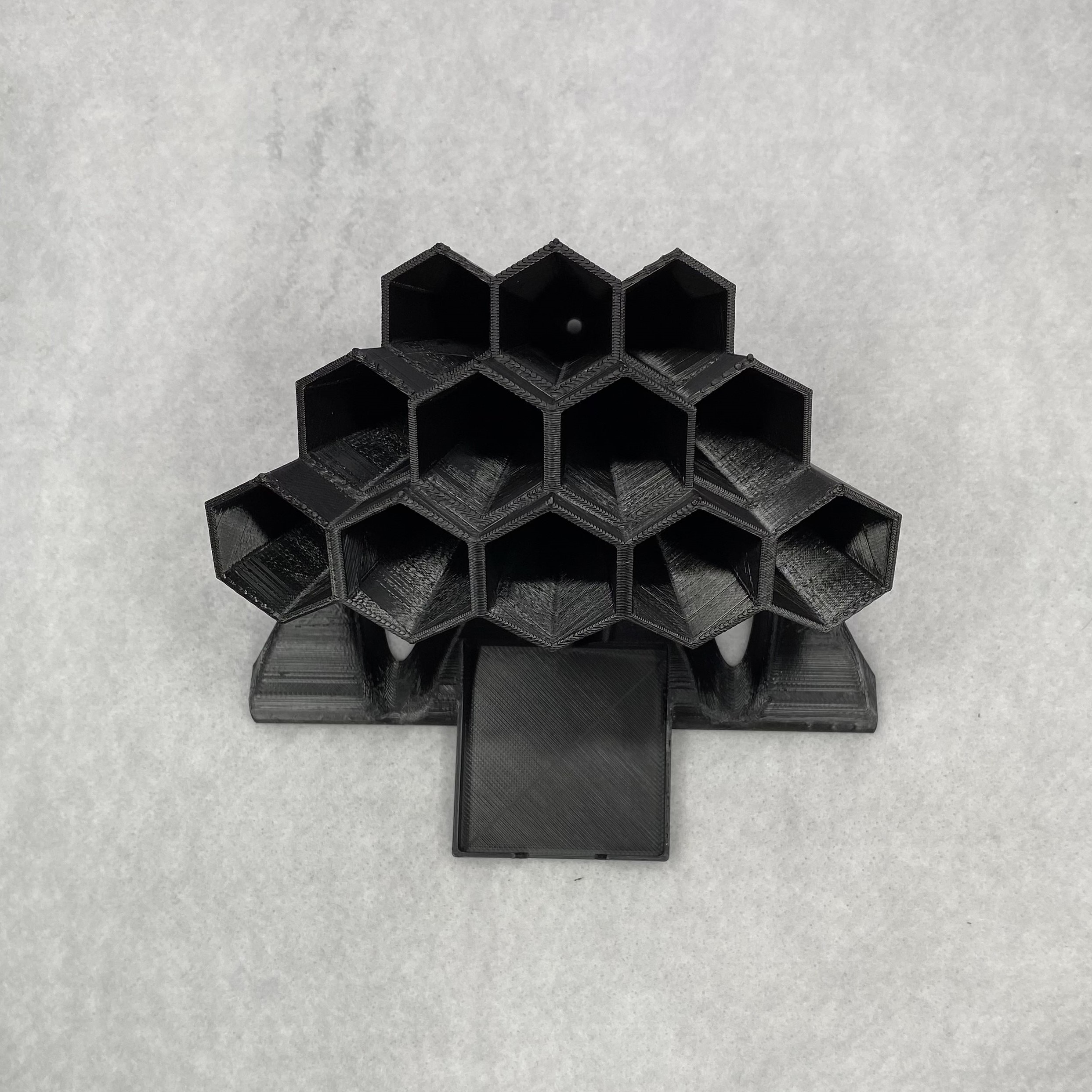 3D Printed Hexagon Honeycomb Desktop Organizer - Pen/Pencil Holder with Mini Sticky Note Compartment