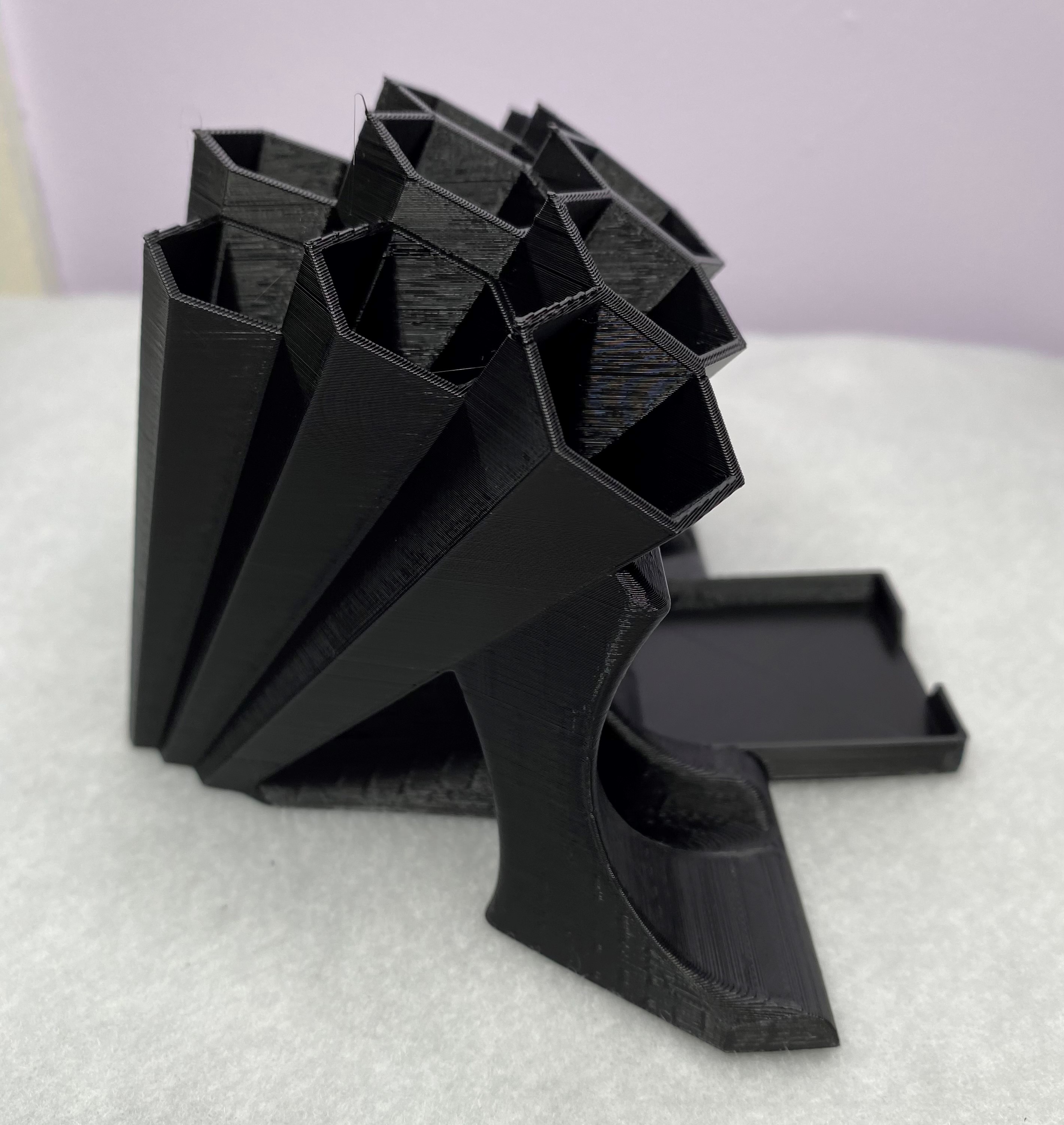 3D Printed Hexagon Honeycomb Desktop Organizer - Pen/Pencil Holder with Mini Sticky Note Compartment