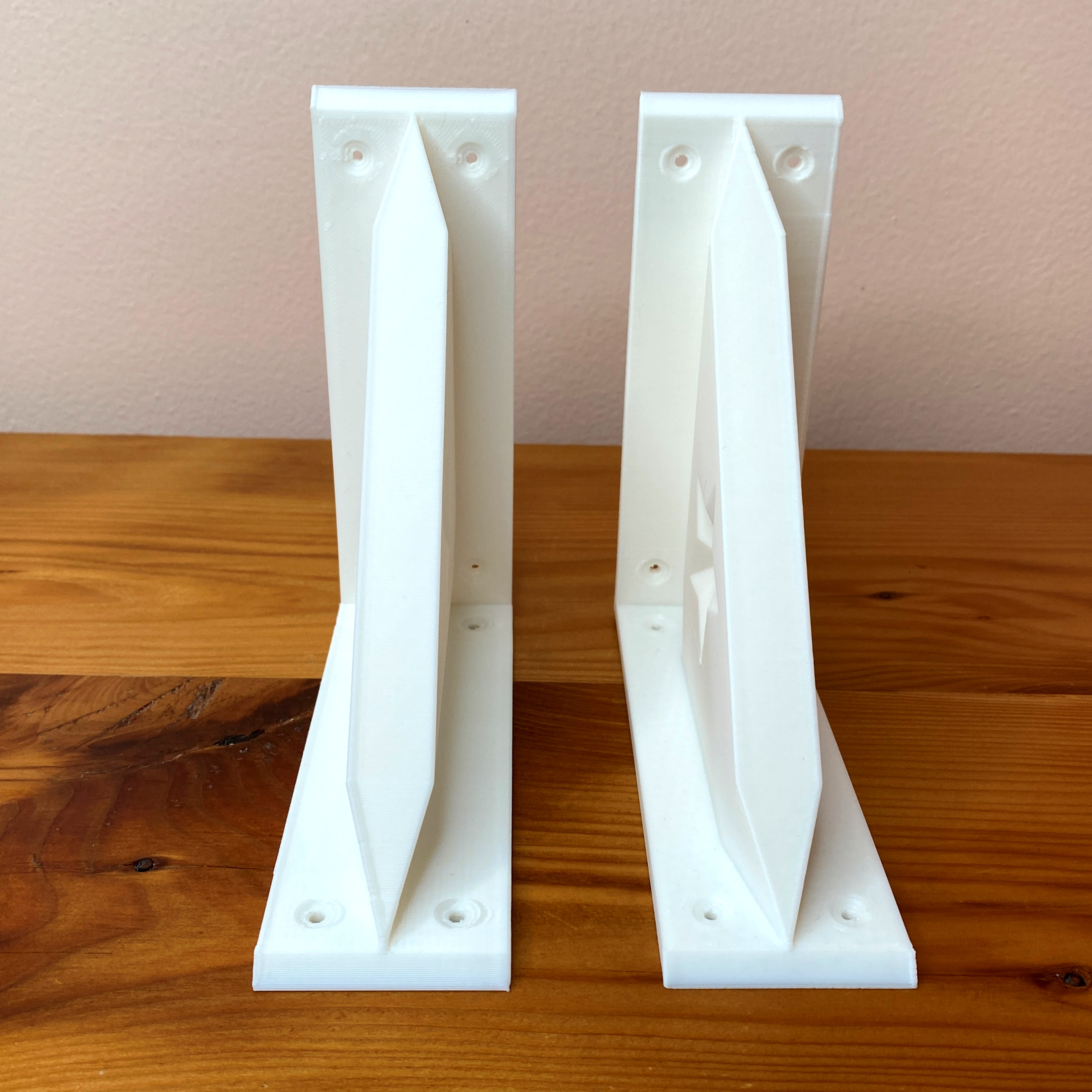 6-inch Star Embedded Decorative Shelf Brackets - 3D Printed Wall-Mounted Shelf Support - Modern Geometric Design 