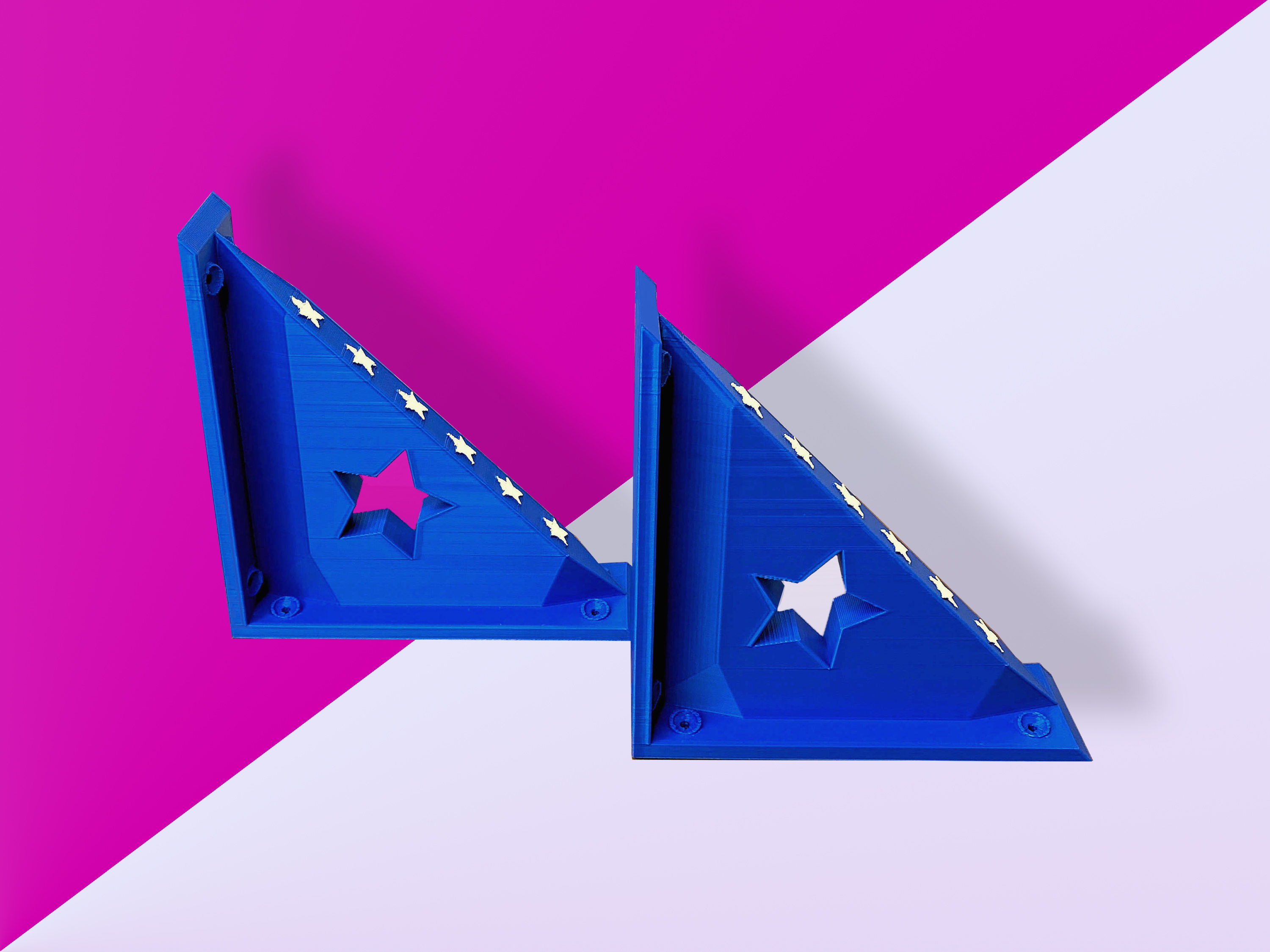 Celestial 6-inch Star Brackets Galaxy Wall Supports Space Theme Home Decor Modern Decorative Mount Shelving Star-Embossed Hardware