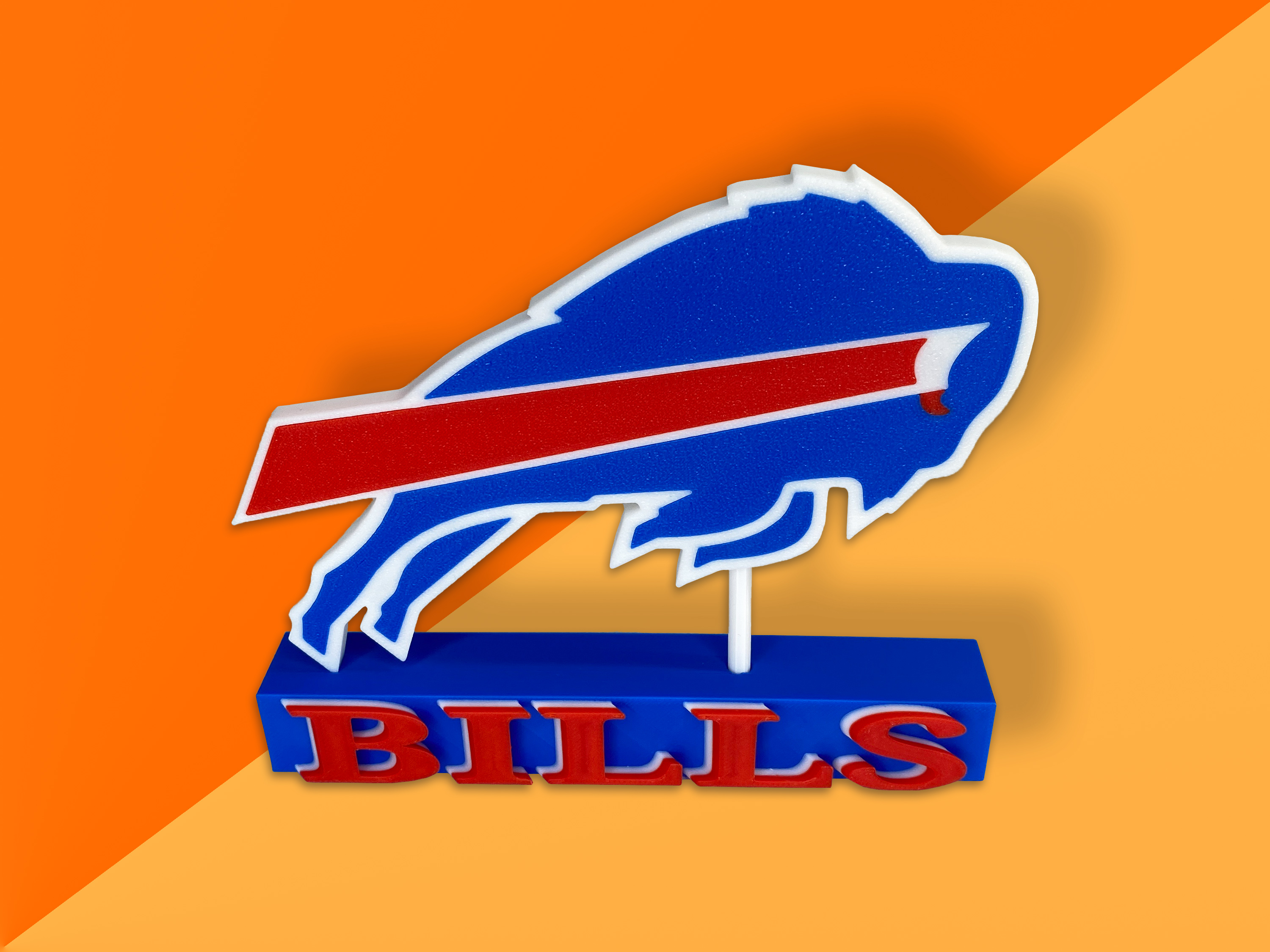 Red Blue Team Plaque Football Fan Gift Man Cave Decor Sports Memorabilia Home Display Championship Collector Item Game Day Pride