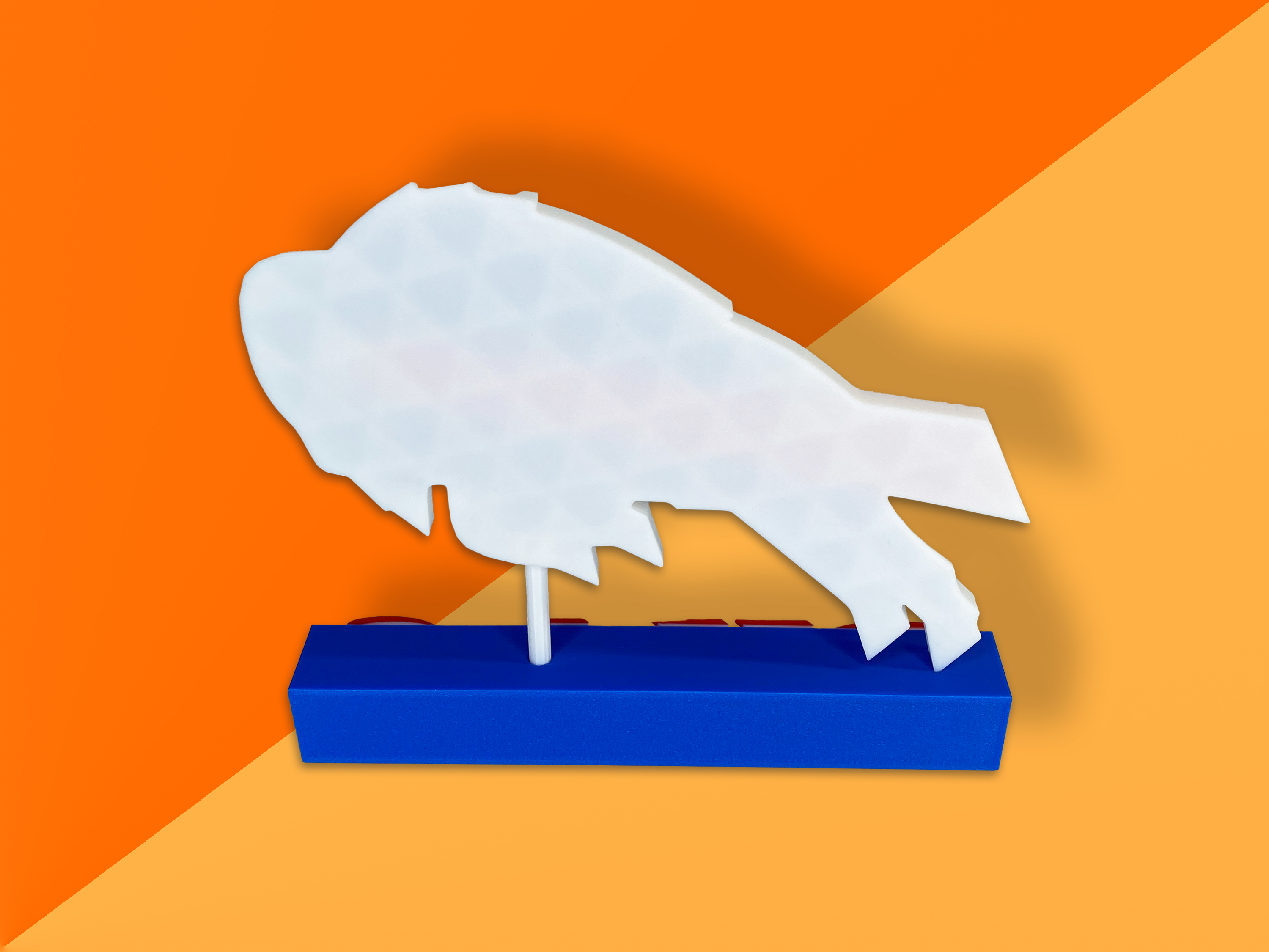 Red Blue Team Plaque Football Fan Gift Man Cave Decor Sports Memorabilia Home Display Championship Collector Item Game Day Pride