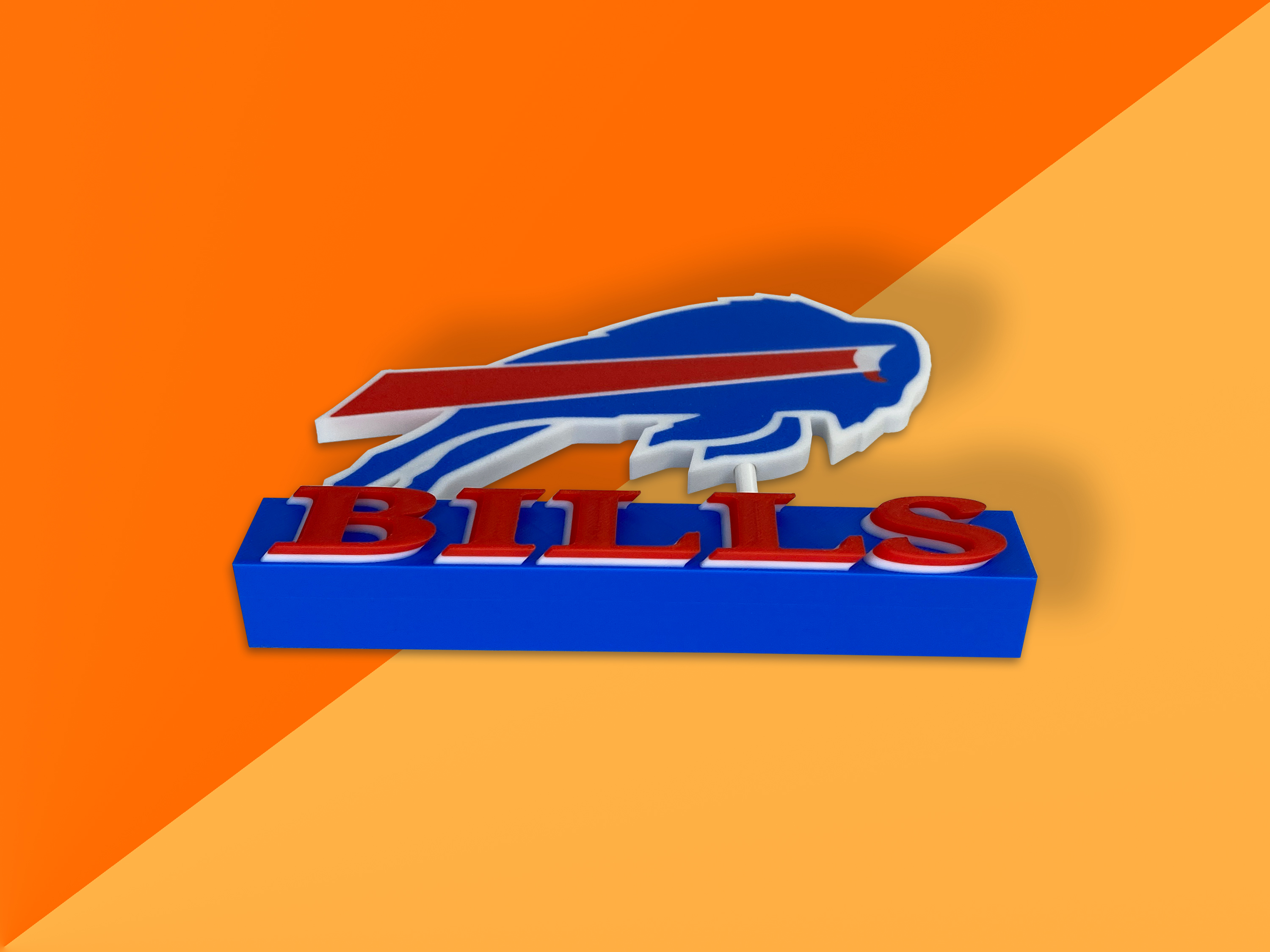 Red Blue Team Plaque Football Fan Gift Man Cave Decor Sports Memorabilia Home Display Championship Collector Item Game Day Pride