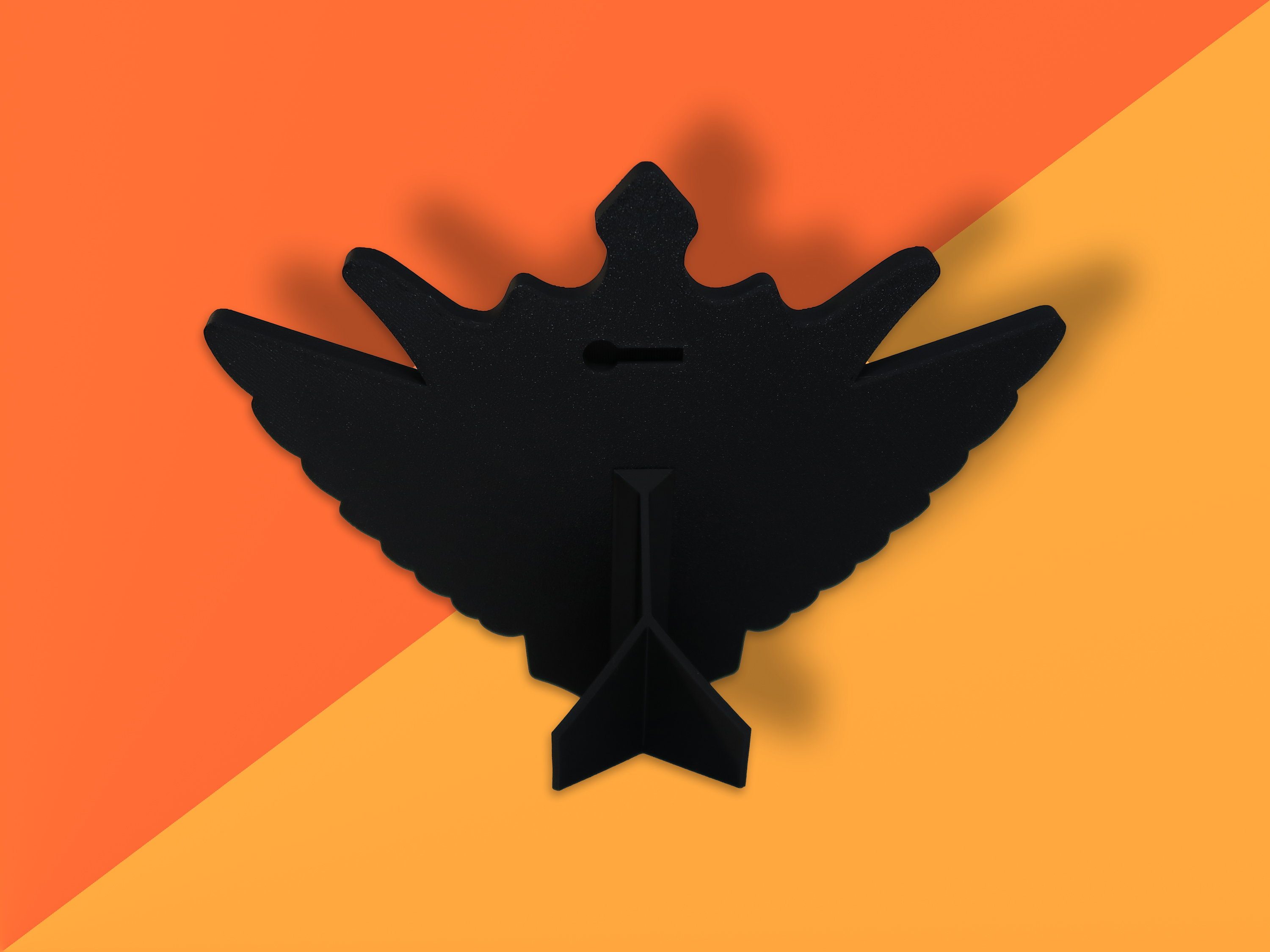 American Eagle Skull Wings Patriotic Wall Decor Crown Design Desktop Stand Plaque Display