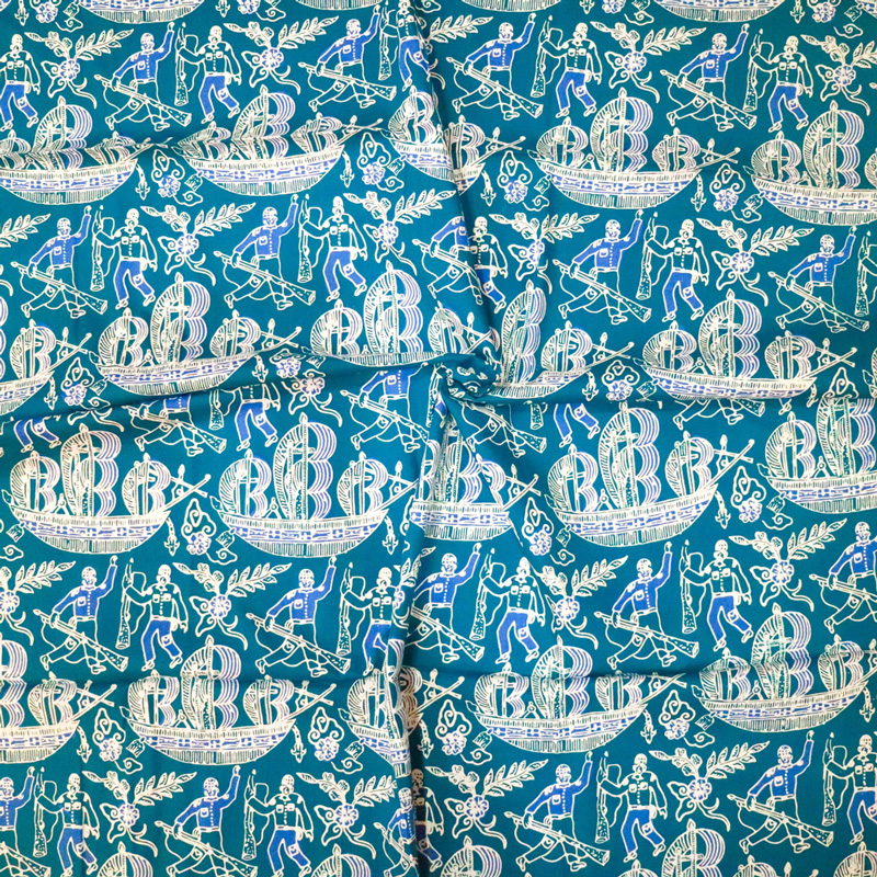 Kain Batik Cap Motif Kapal Kompeni