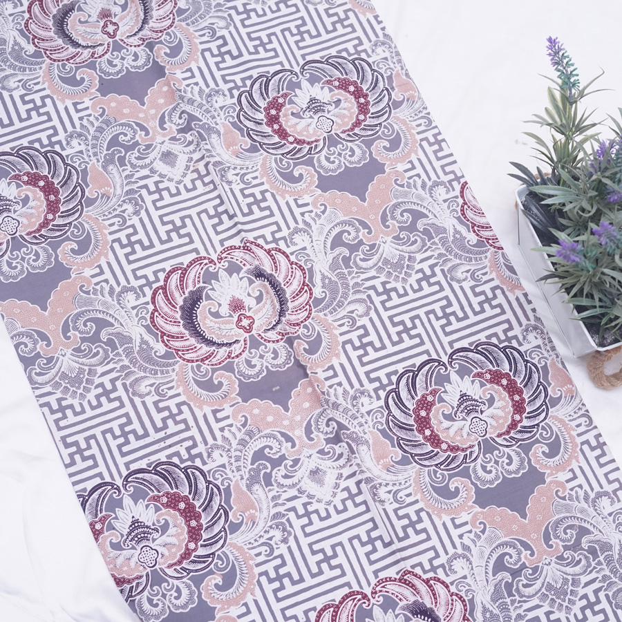 Kain Batik Cap Warna Alam Motif Sawat