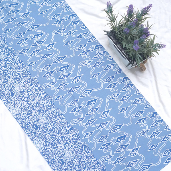 Kain Batik Cap Motif Mega Mendung Warna soft