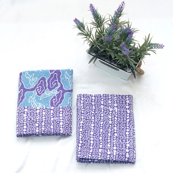 Set Kain Batik Cap Motif Mega Mendung Bahan Dobi