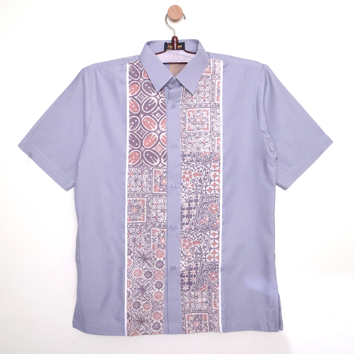 Hem Batik Kombinasi Polos Simetris