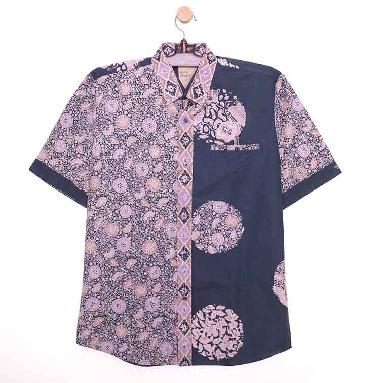 Hem Slimfit Batik Cap Motif Piringan Slampad